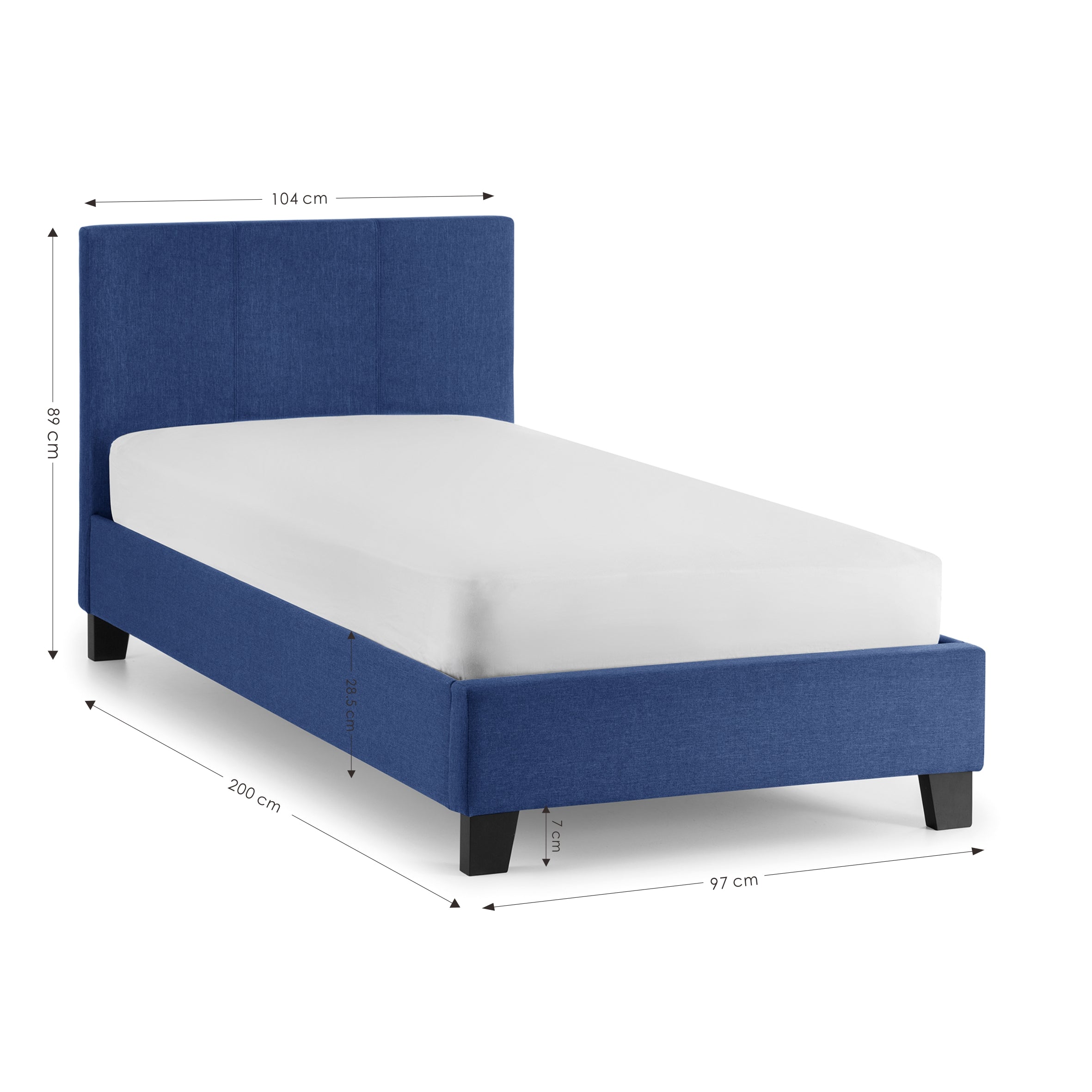Rialto Linen Bed - Blue – Julian Bowen, view 5
