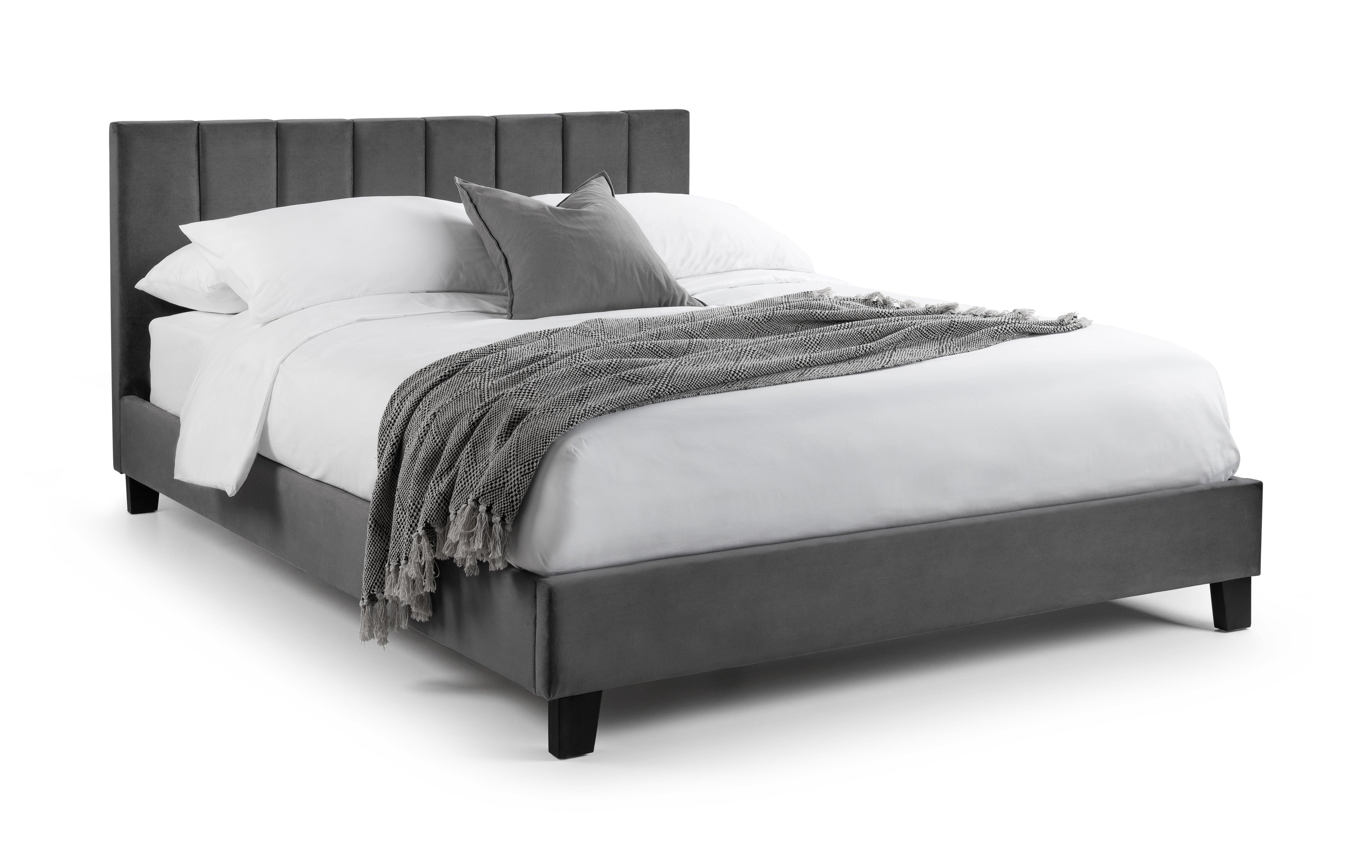 Rosa Velvet Bed - Grey – Julian Bowen