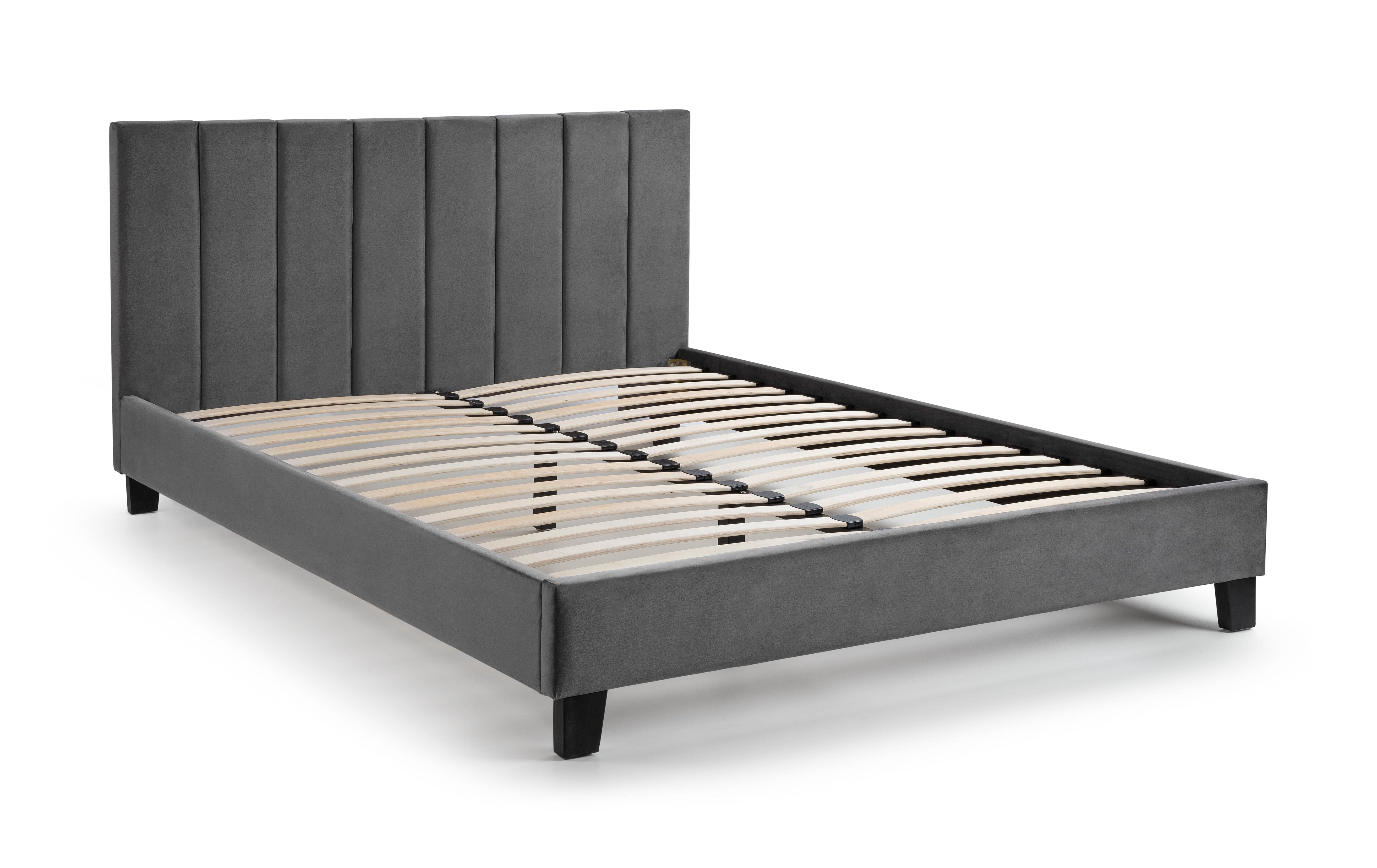 Rosa Velvet Bed - Grey – Julian Bowen, view 8