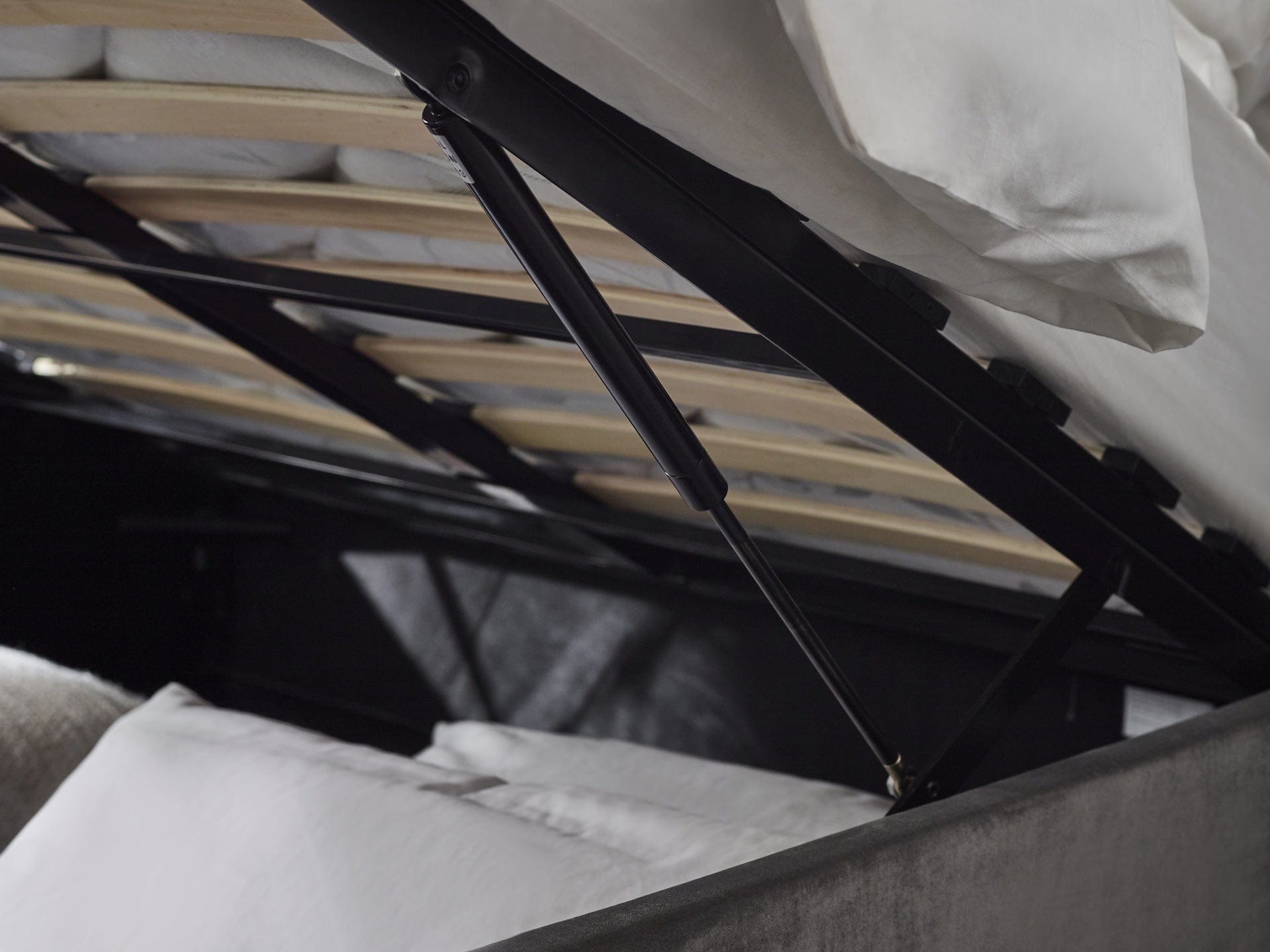 Shoreditch High Headboard Lift-Up Storage Bed - Slate Grey – Julian Bowen, view 8