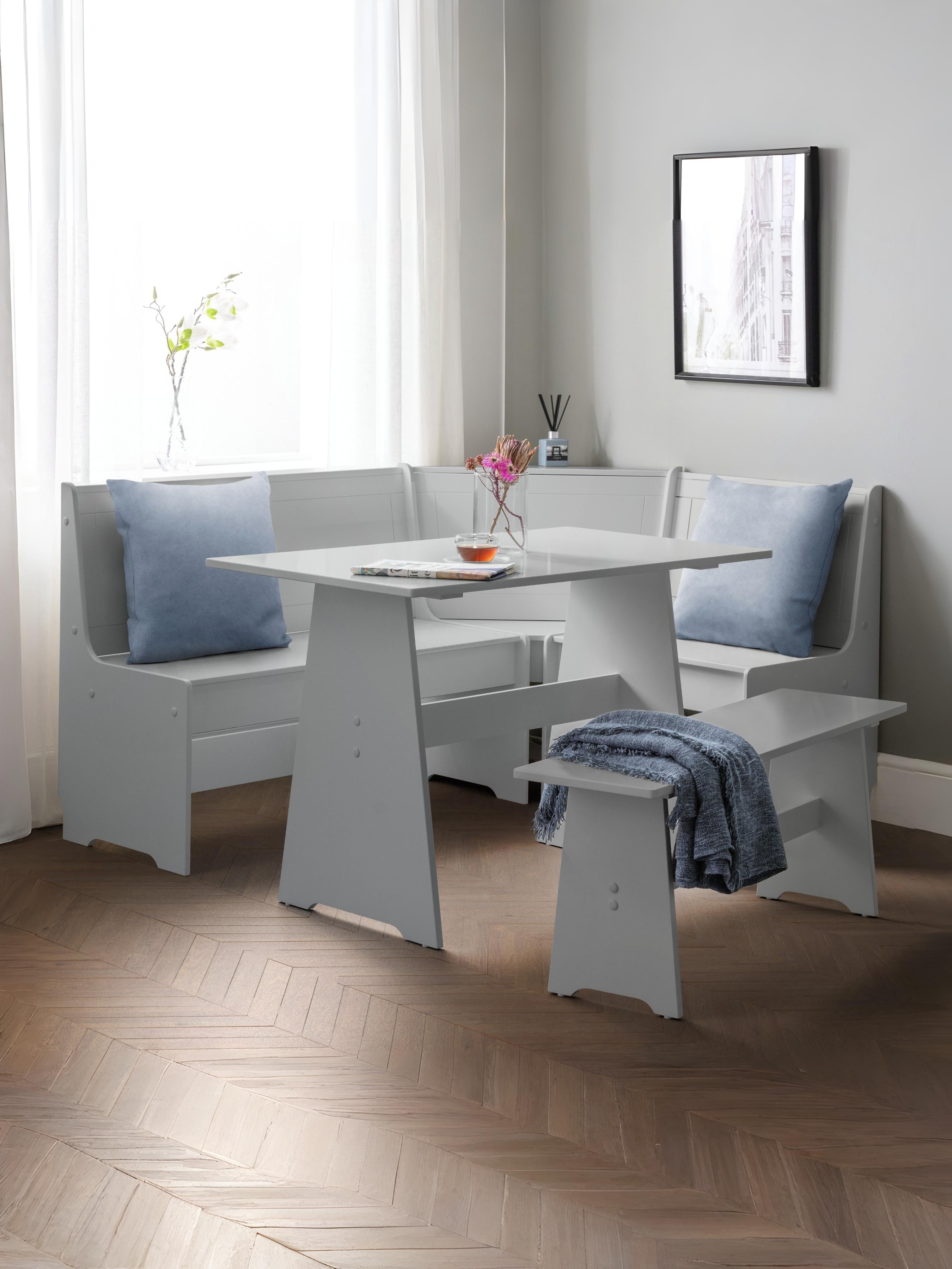 Newport Corner Dining Set With Storage Bench - Dove Grey – Julian Bowen, view 4