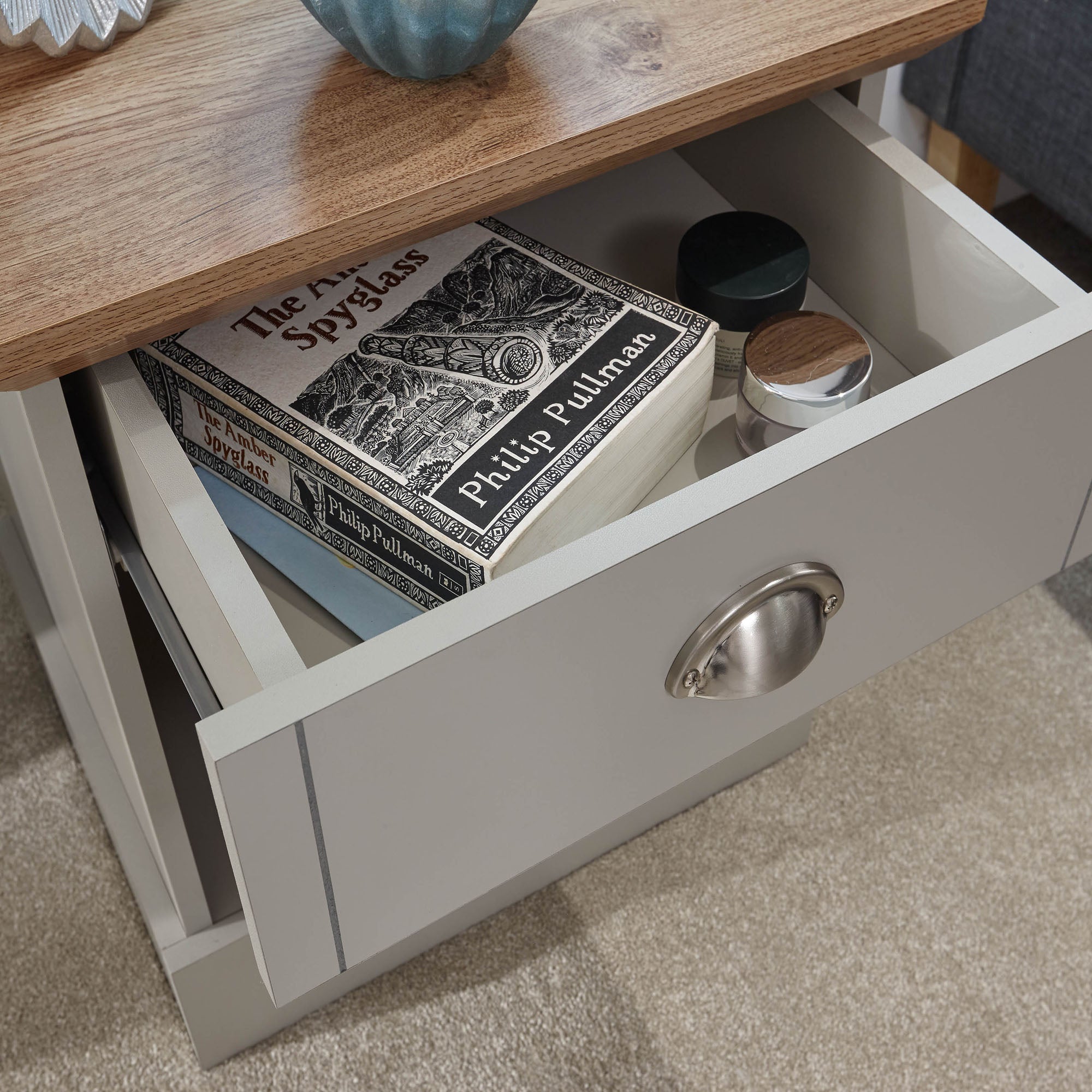 Kendal 1 Drawer Bedside Grey – GFW, view 5