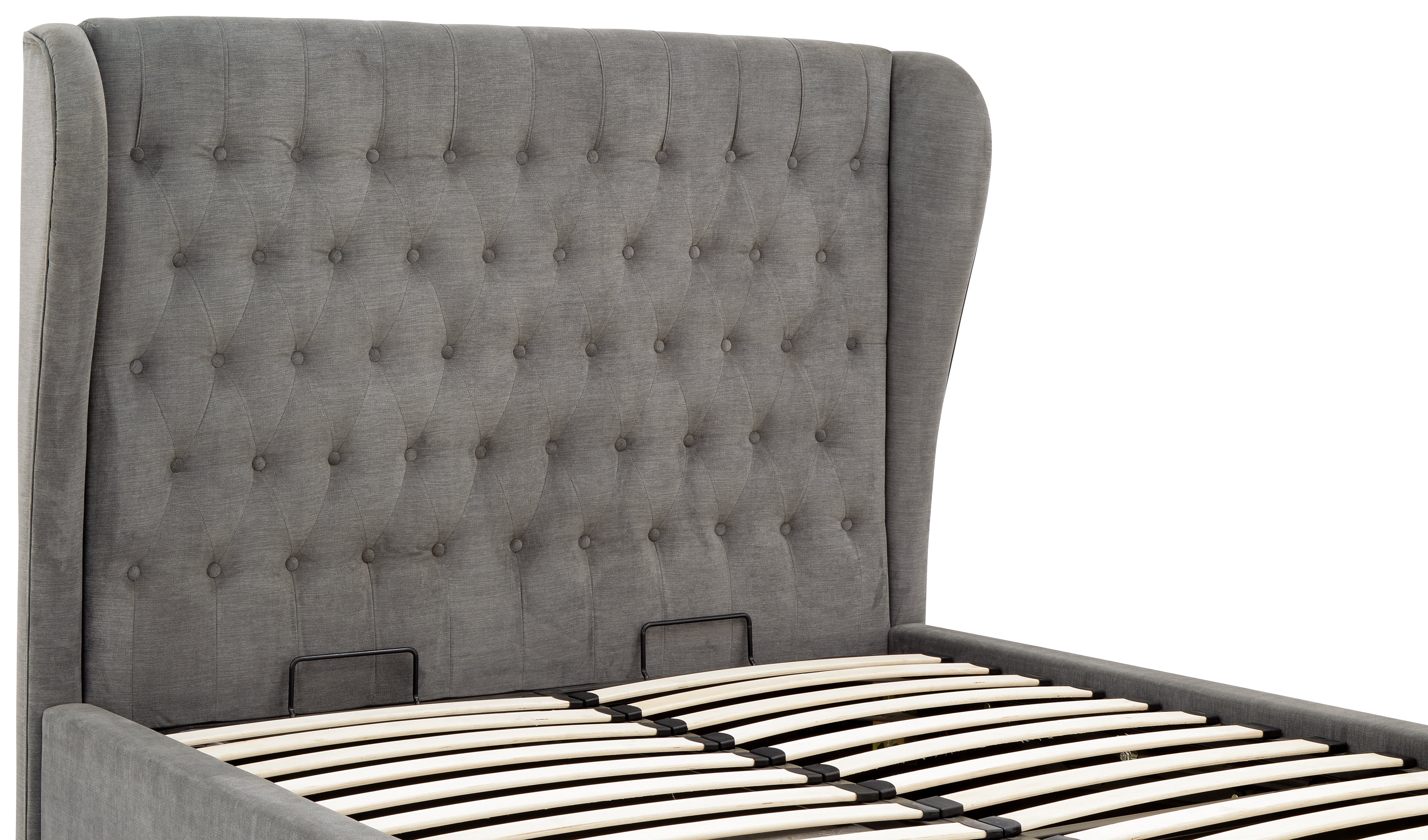 Dakota Ottoman Bed With Solid Base Grace Pewter – GFW, view 22