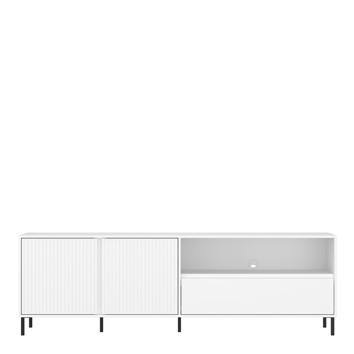Avenale TV cabinet with 2 doors and 1 drawer in Alpine white high gloss, photo 2