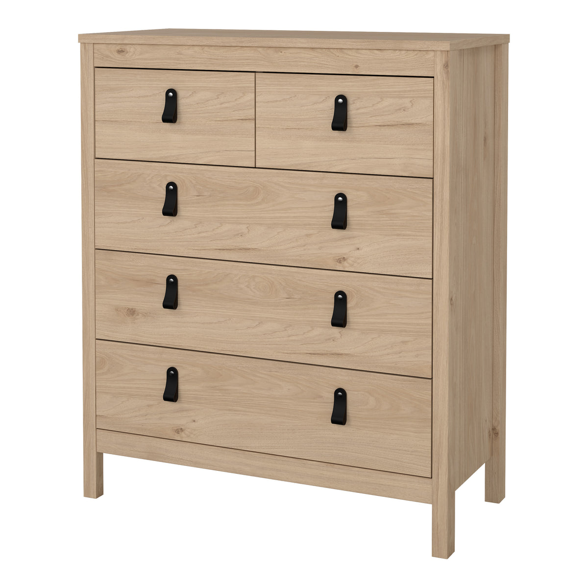 Barcelona chest of 3+2 drawers in Jackson hickory oak, photo 3