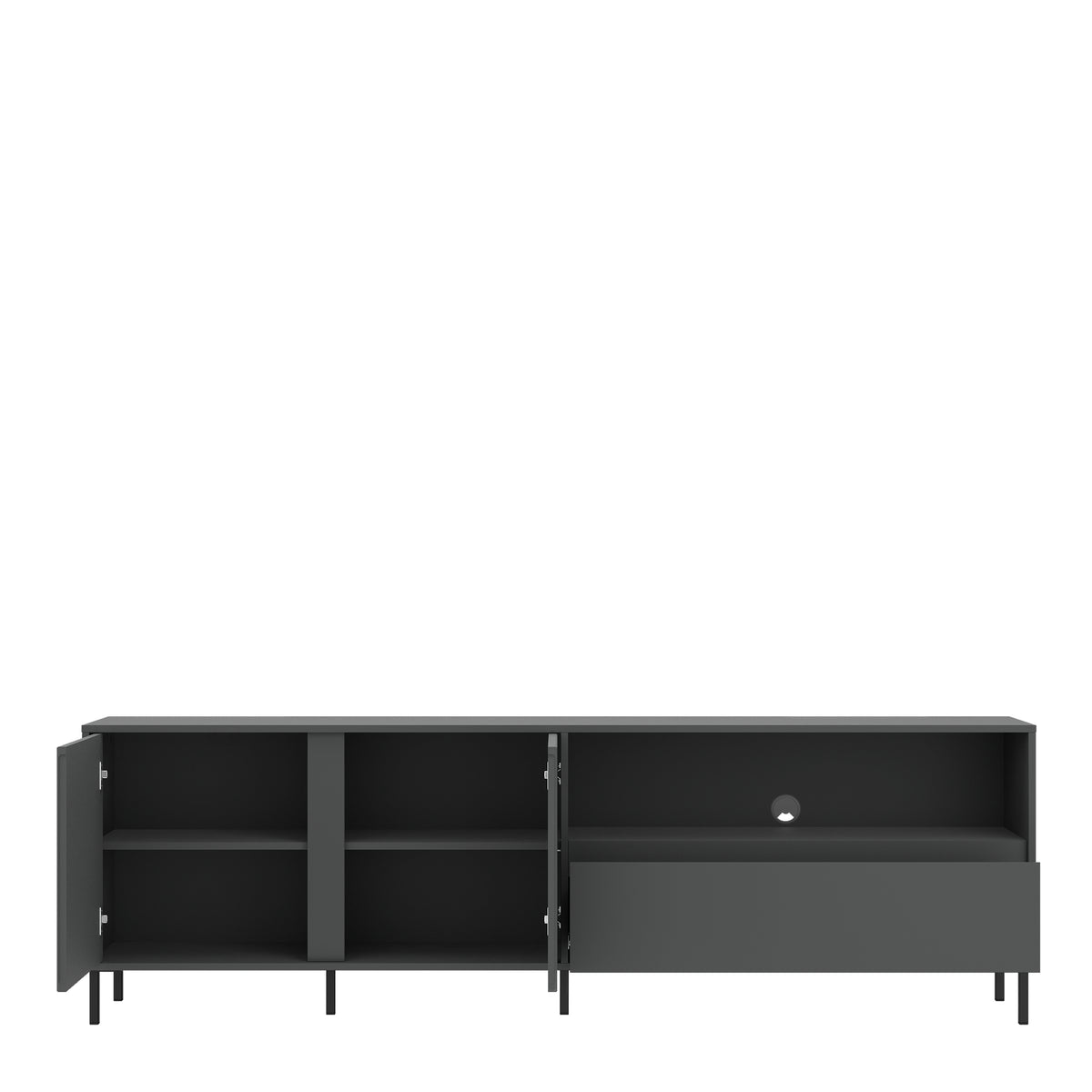 Avenale TV cabinet with 2 doors and 1 drawer in anthracite, photo 3