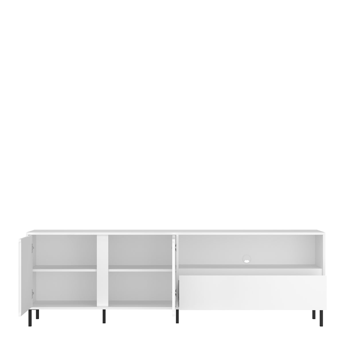 Avenale TV cabinet with 2 doors and 1 drawer in Alpine white high gloss, photo 3
