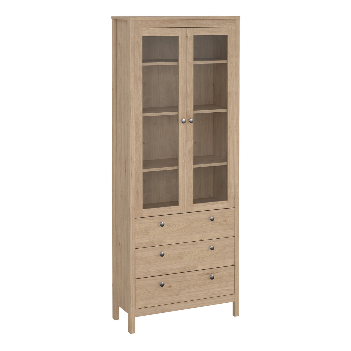 Madrid china cabinet with glass doors in Jackson Hickory oak