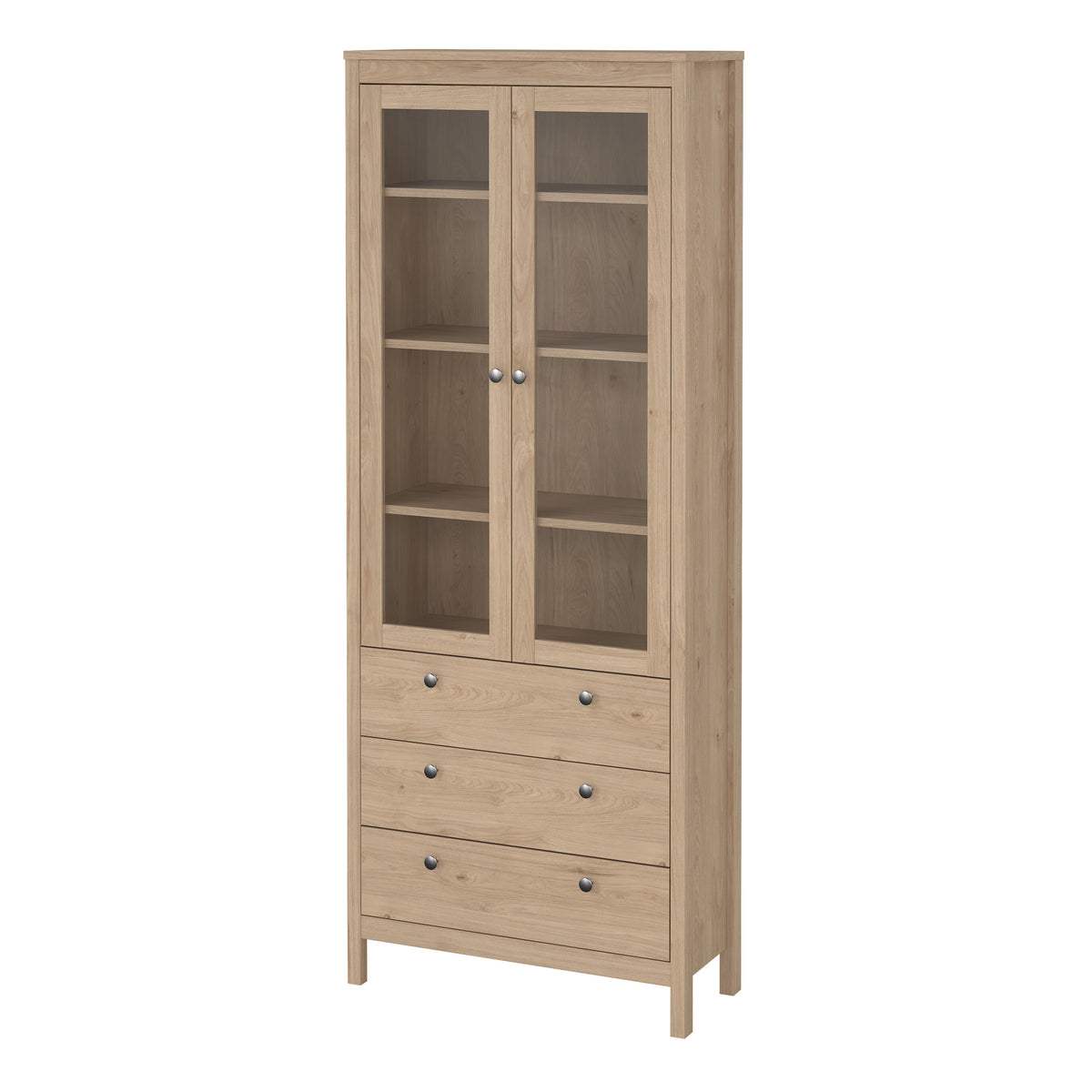 Madrid china cabinet with glass doors in Jackson Hickory oak, photo 3