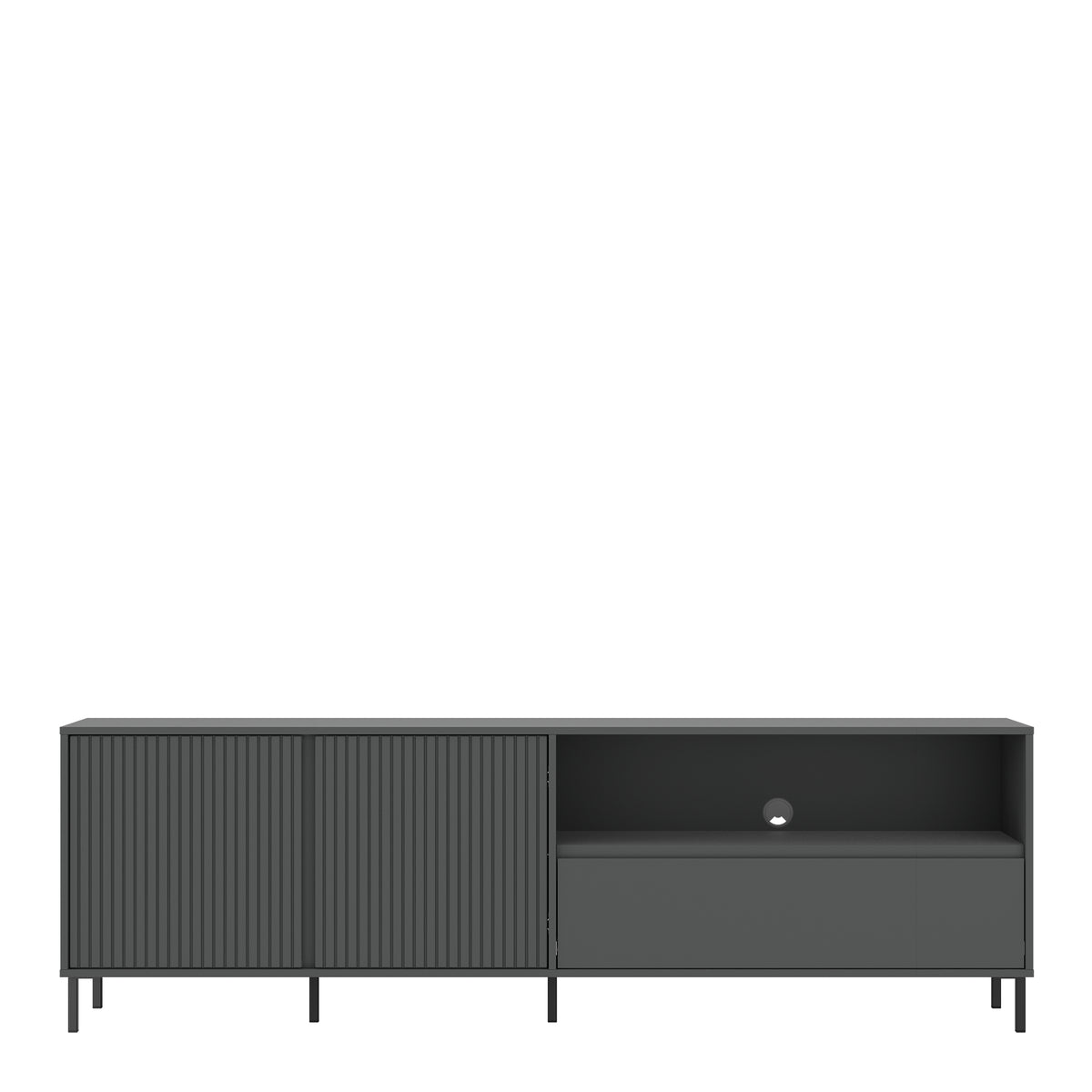 Avenale TV cabinet with 2 doors and 1 drawer in anthracite, photo 2