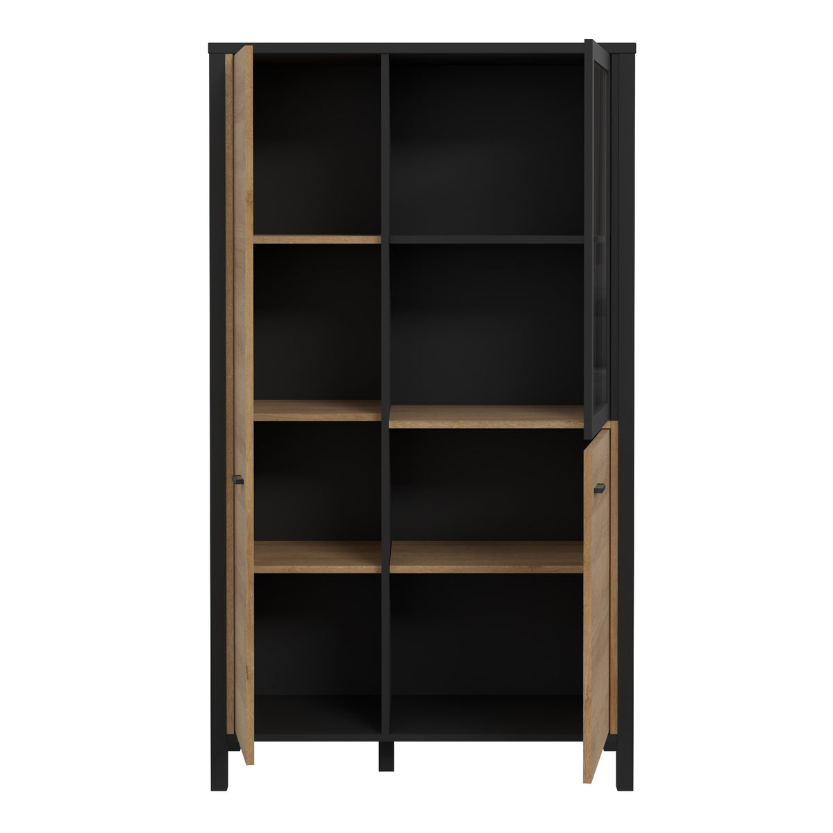 High Rock small display cabinet in matt black and Riviera oak, photo 4