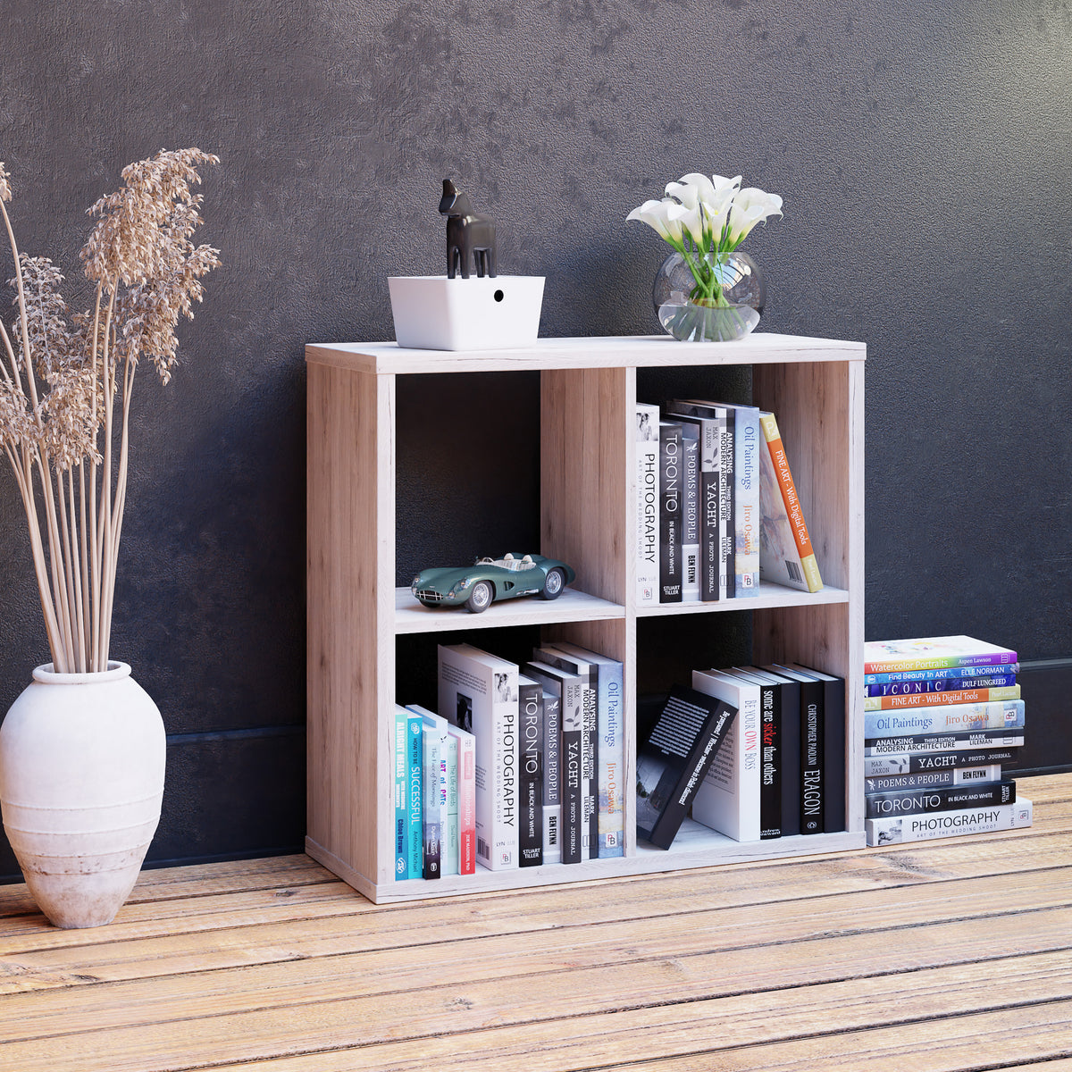 Mauro 2x2 cube storage unit in sand oak, photo 3