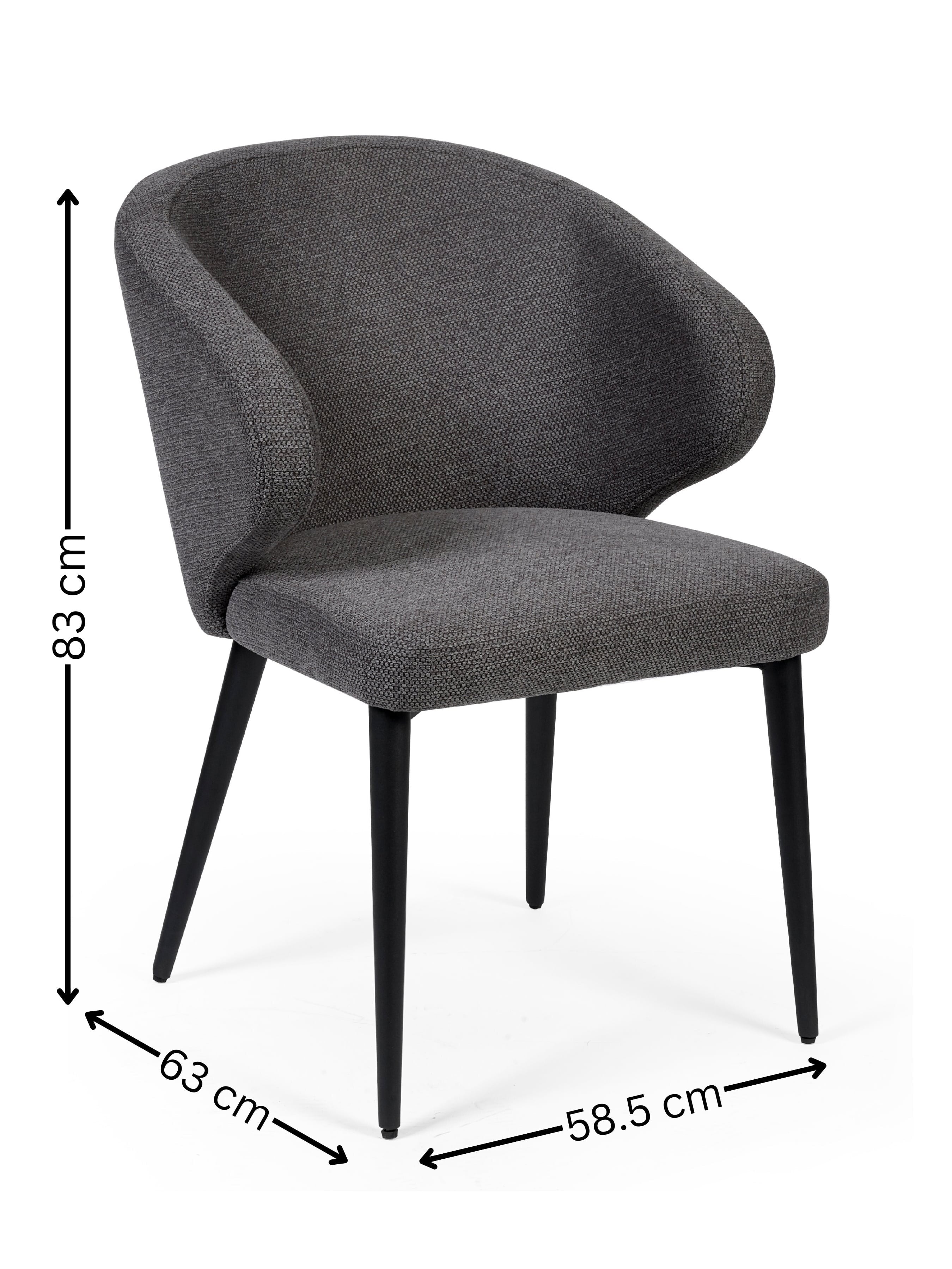 Marcus Mid Grey Fabric Dining Chairs (Set of 2) – Julian Bowen, view 9