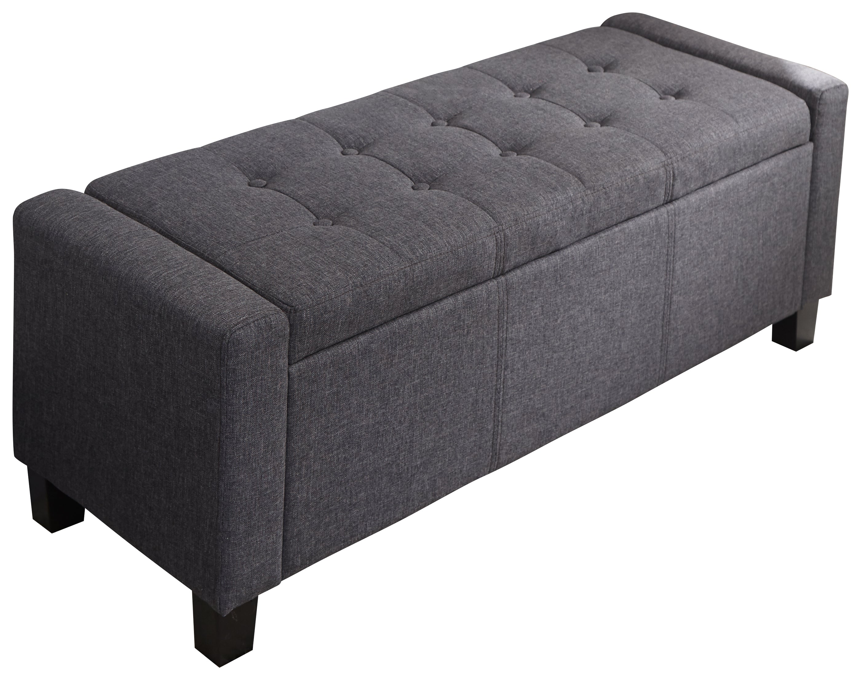 Verona Ottoman Bench Charcoal Grey Fabric – GFW