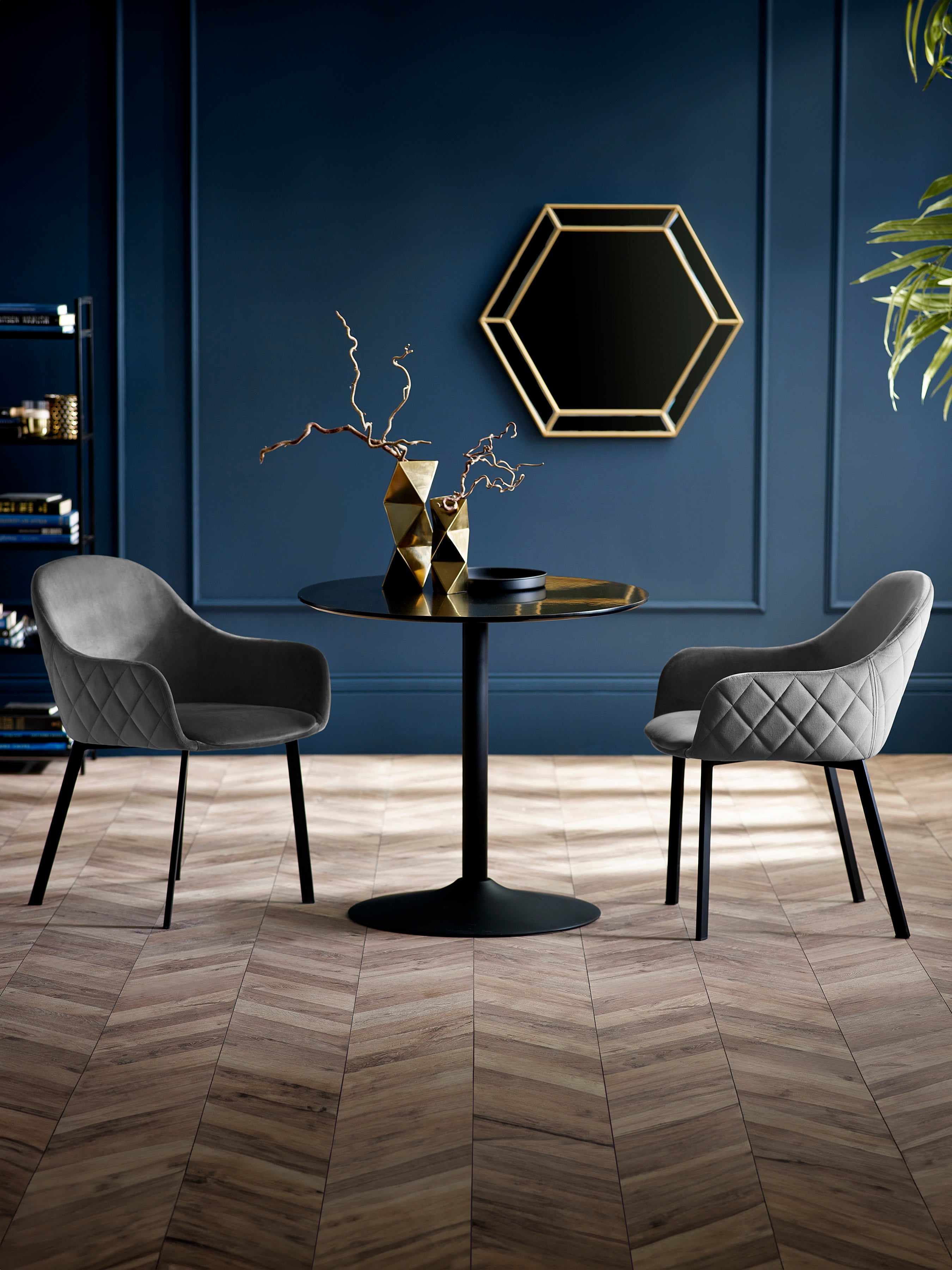 Lima Grey Velvet Dining Chairs (Set of 2) – Julian Bowen, view 11