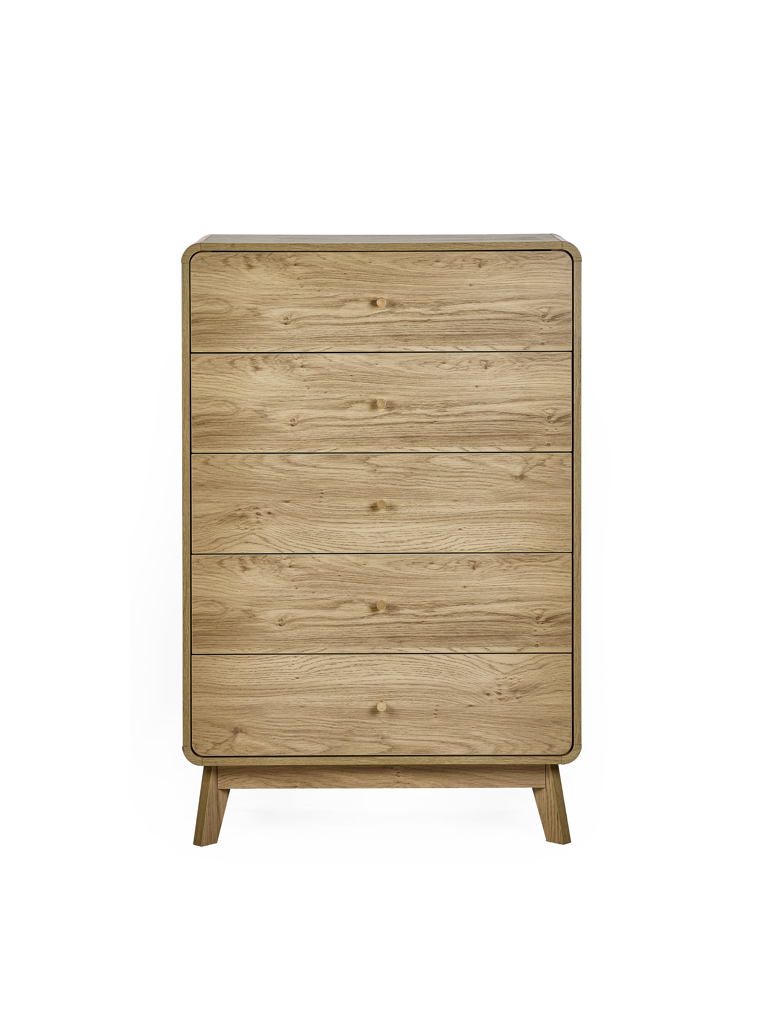 Ingrid 5 Drawer Chest Oak – Julian Bowen, view 4