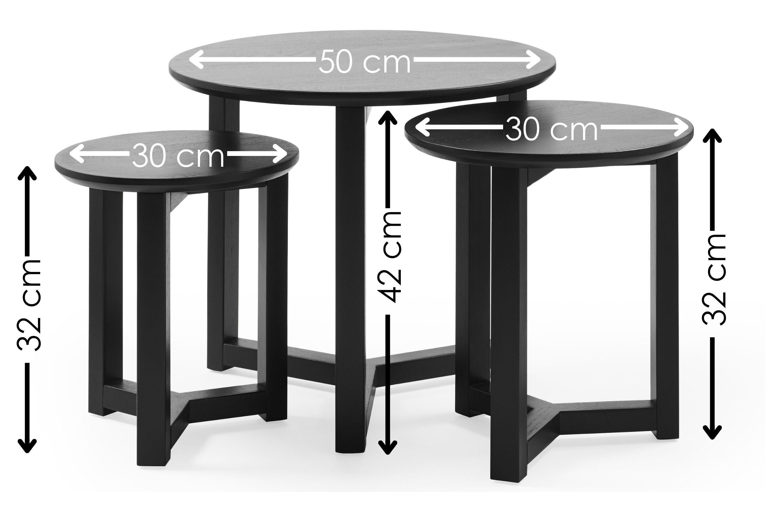 Nidri Black Nest Of 3 Tables – Julian Bowen, view 10
