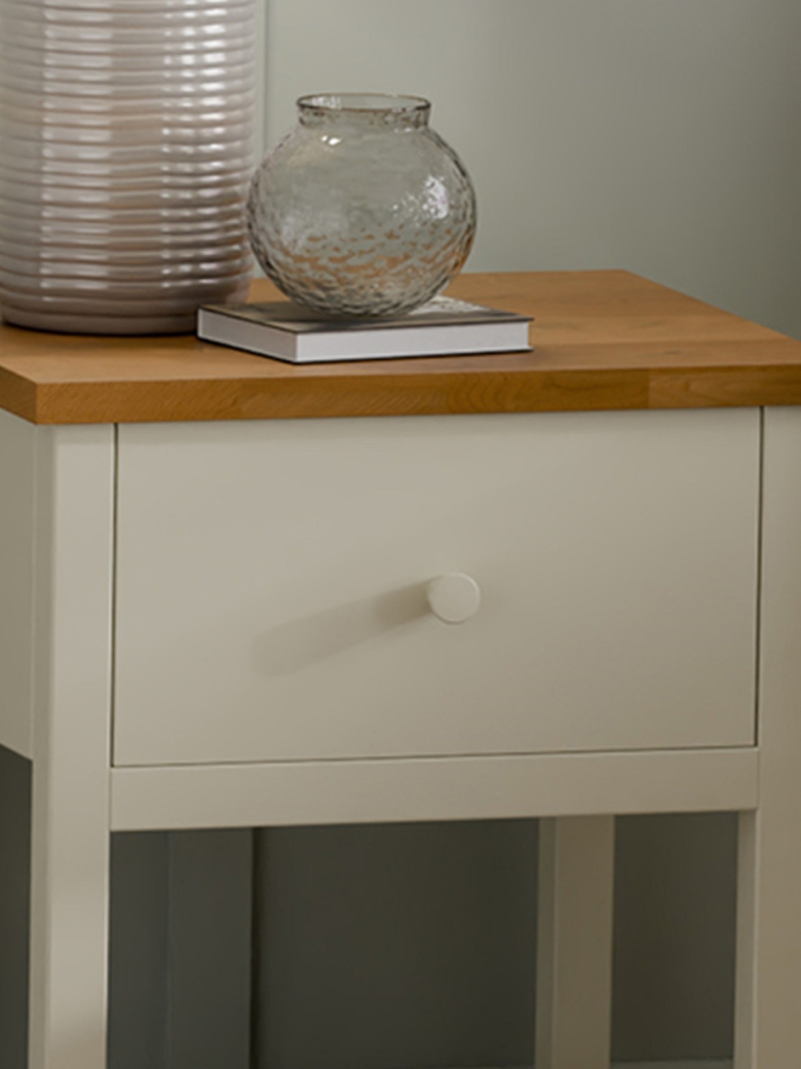 Coxmoor 1 Drawer - Ivory and Oak – Julian Bowen, view 5