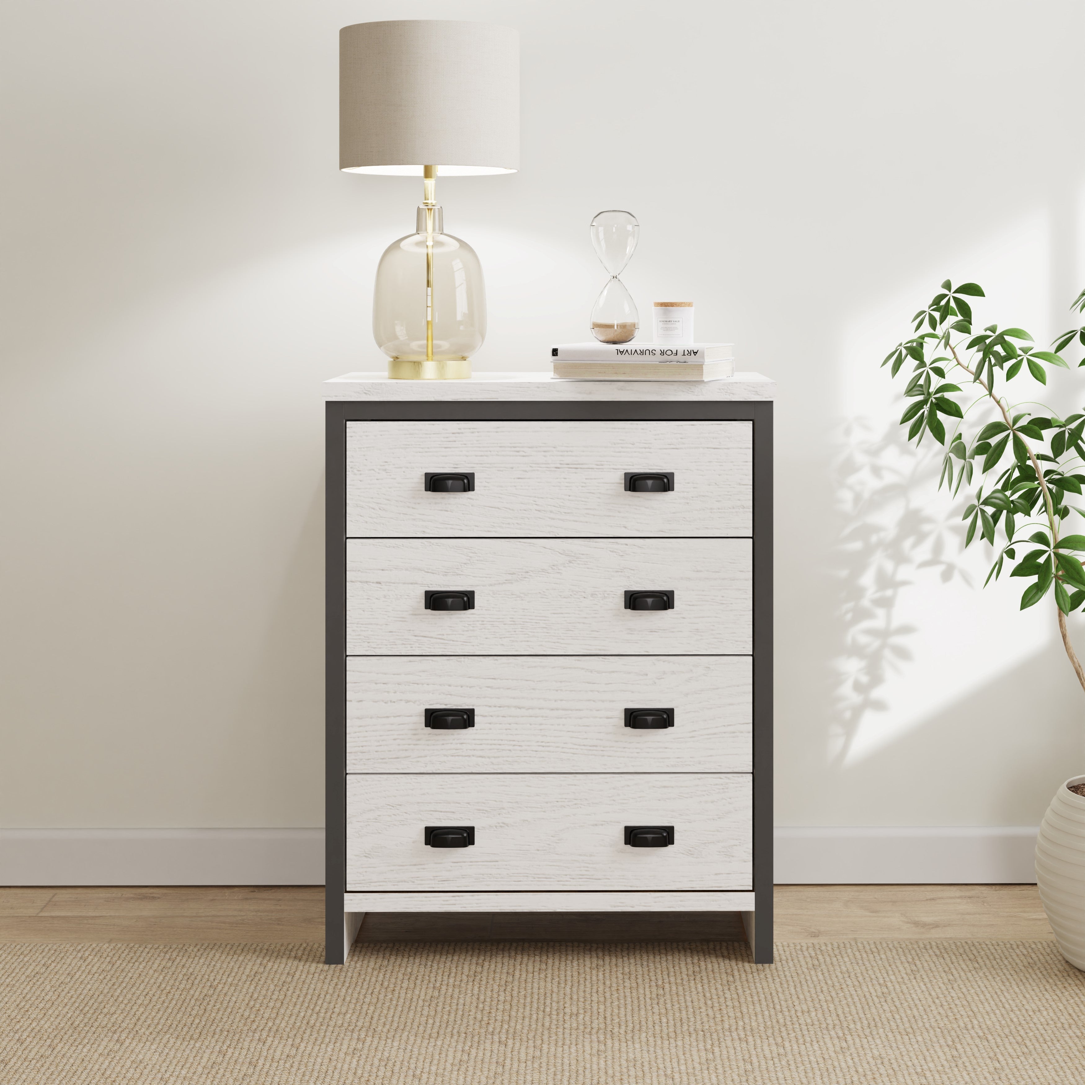Boston 4 Drawer Chest White – GFW, view 2