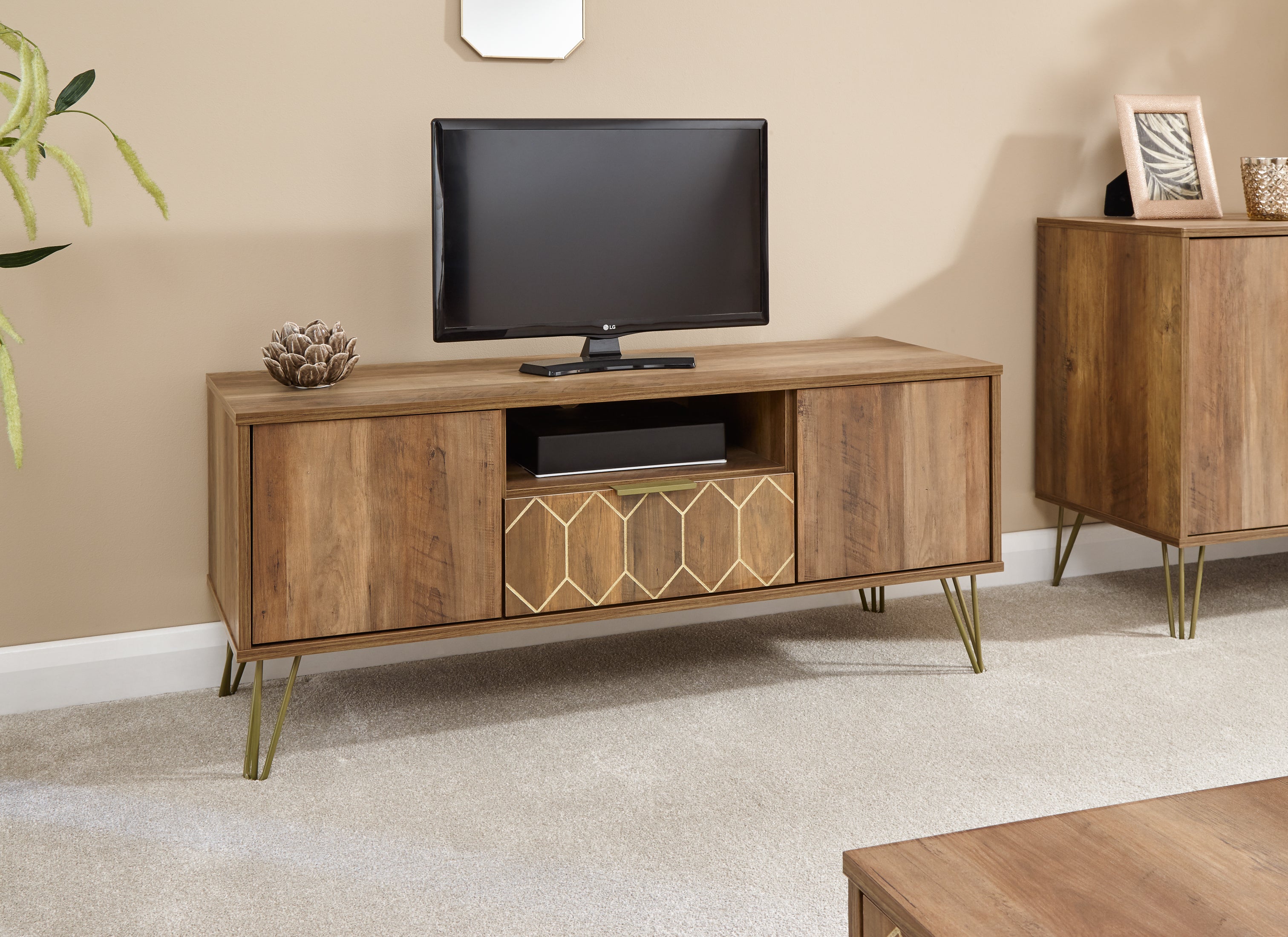 Orleans 1 Drawer TV Stand Mango – GFW, view 2