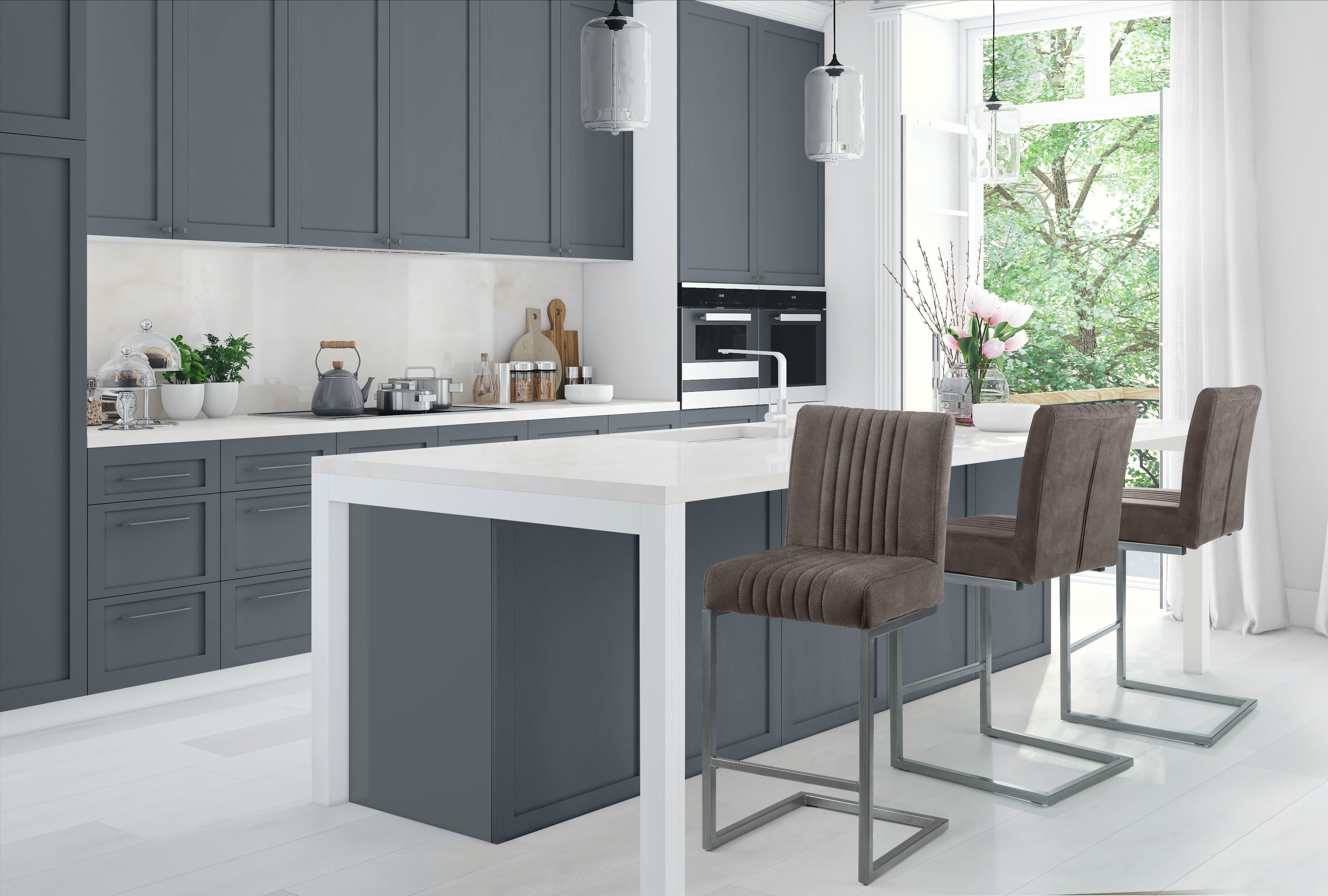 Brooklyn Barstools - Charcoal Grey (Set Of 2) – Julian Bowen, view 4