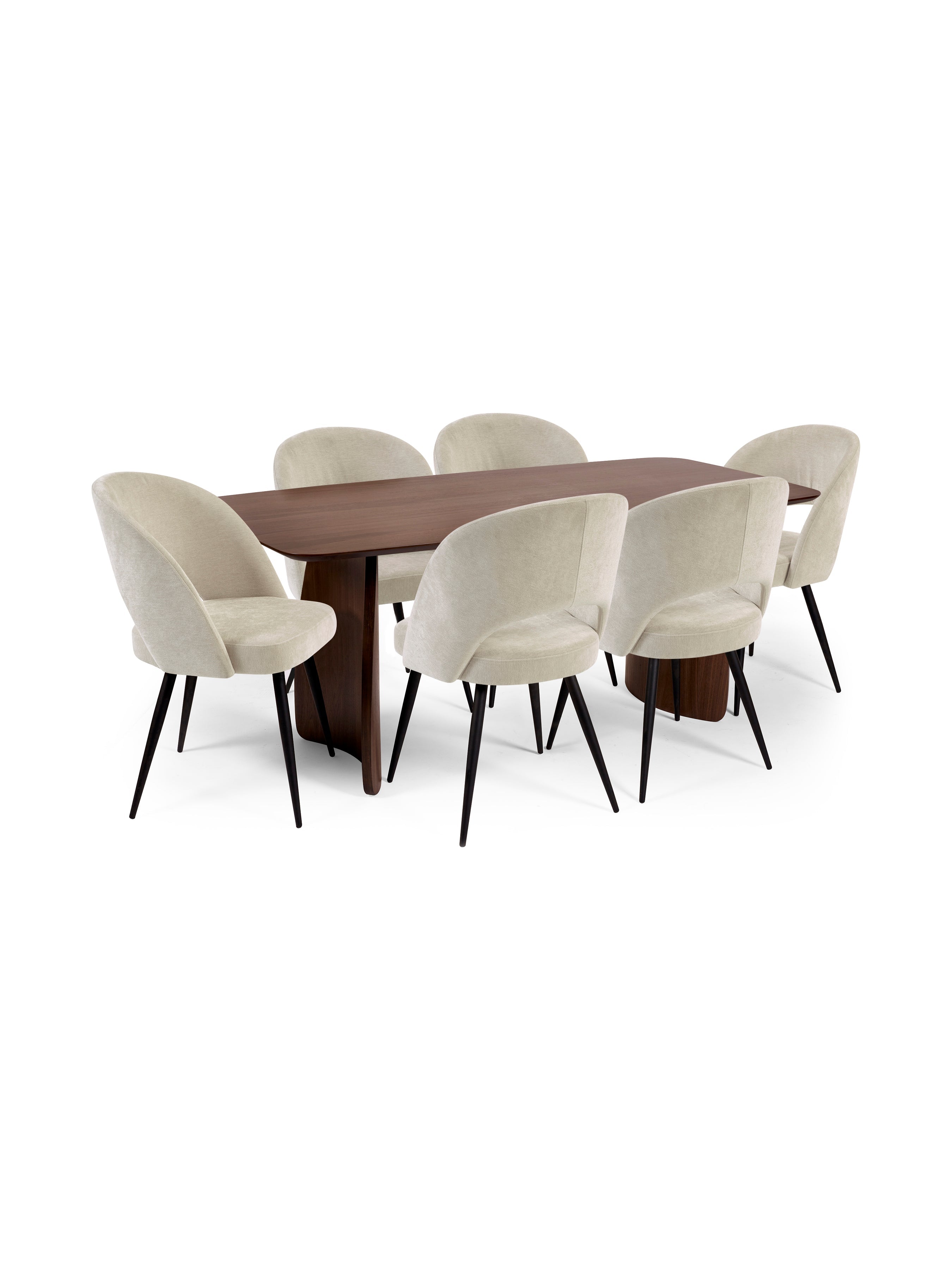 Artemis Curved Leg Walnut Dining Table – Julian Bowen, view 13