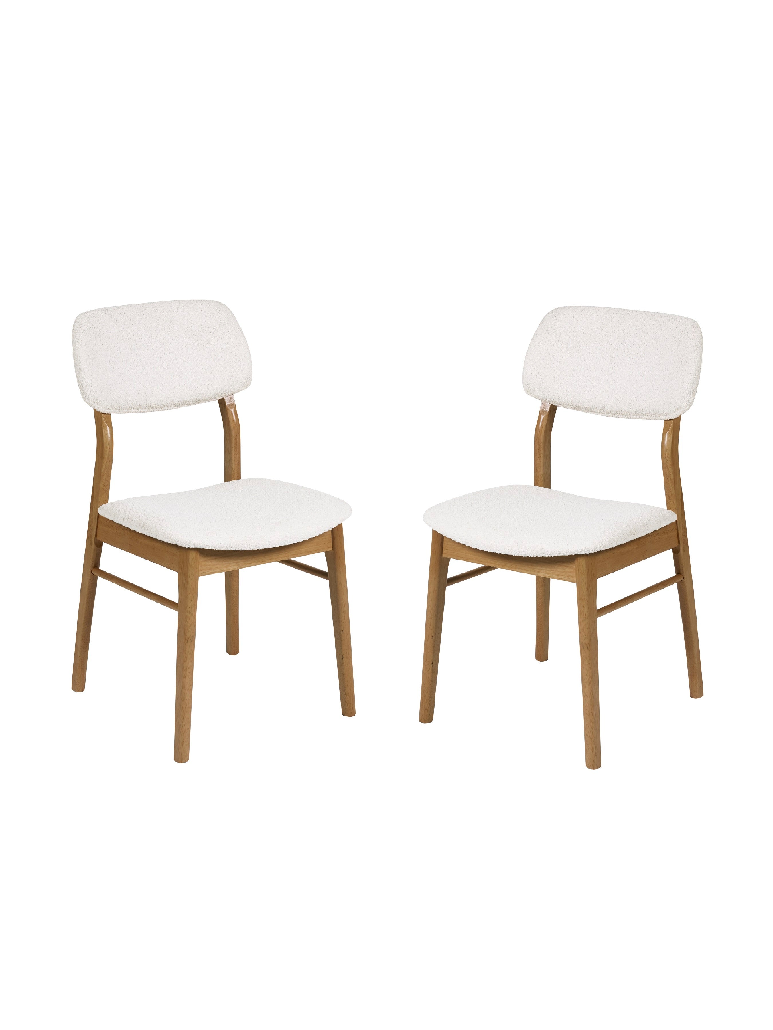 Theia White Boucle Upholstered Dining Chairs (Set of 2) – Julian Bowen