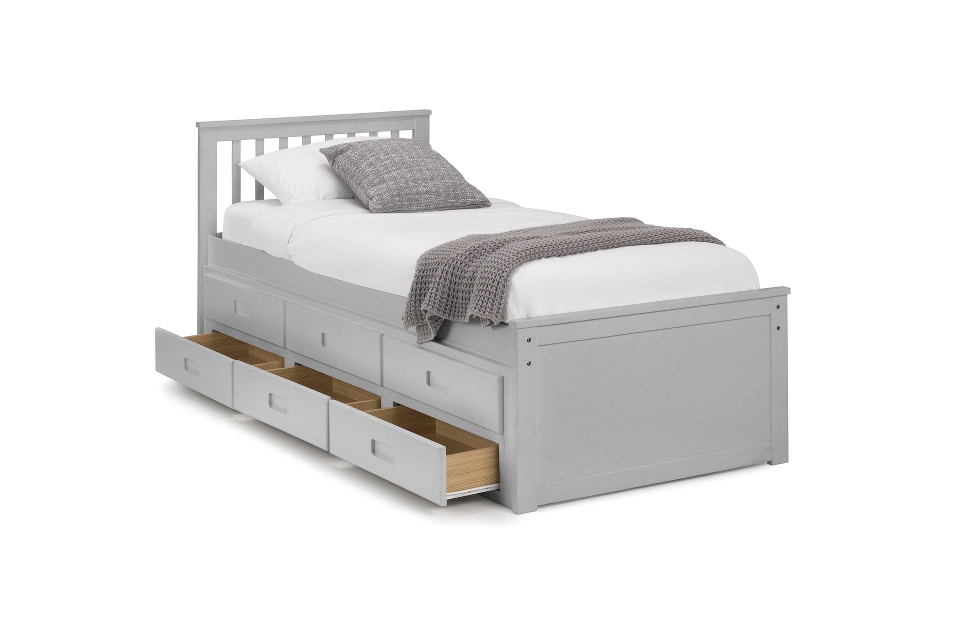 Maisie Bed With Underbed And Drawers - Light Grey – Julian Bowen, view 3
