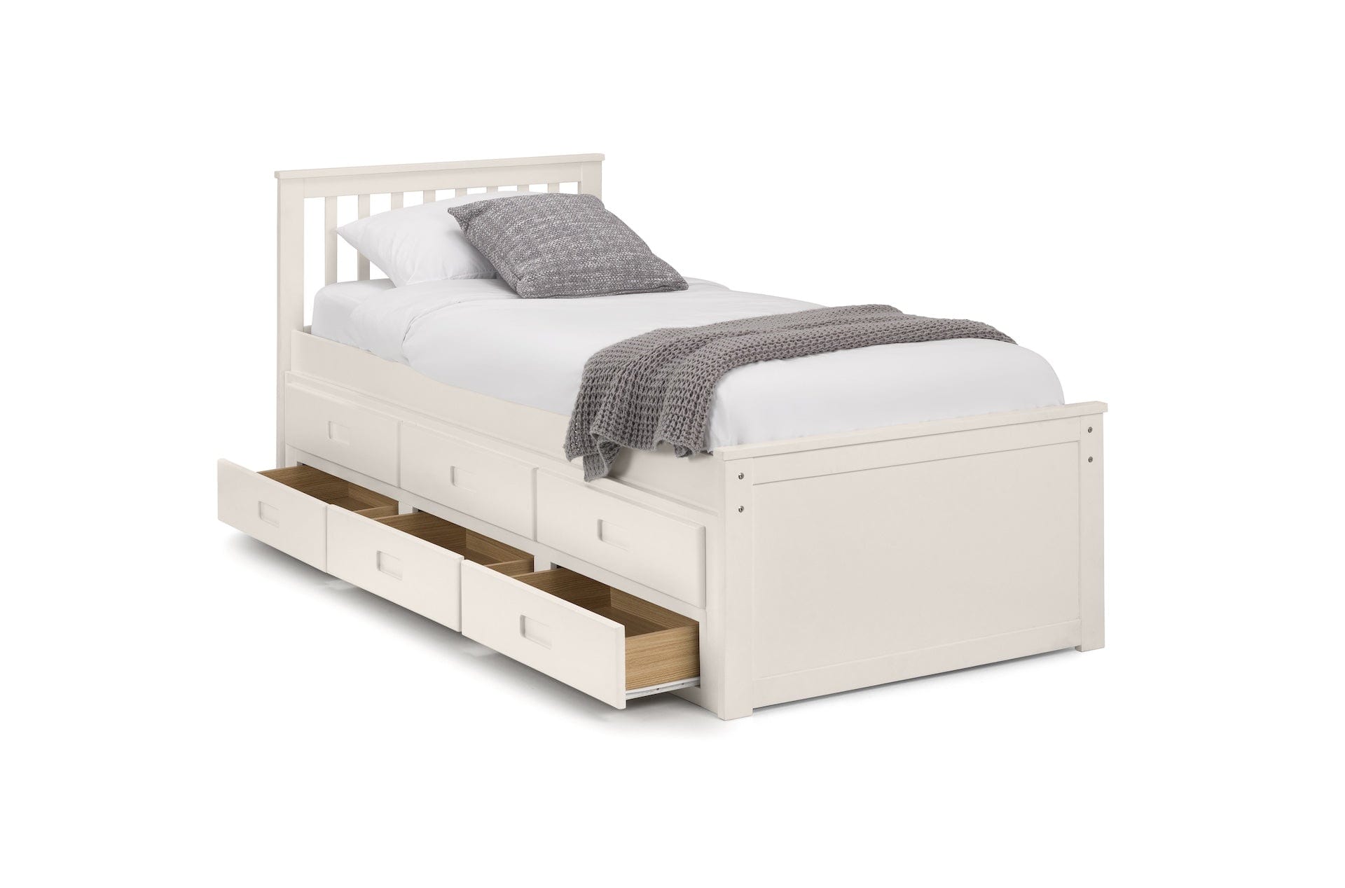 Maisie Bed With Underbed And Drawers - Surf White – Julian Bowen
