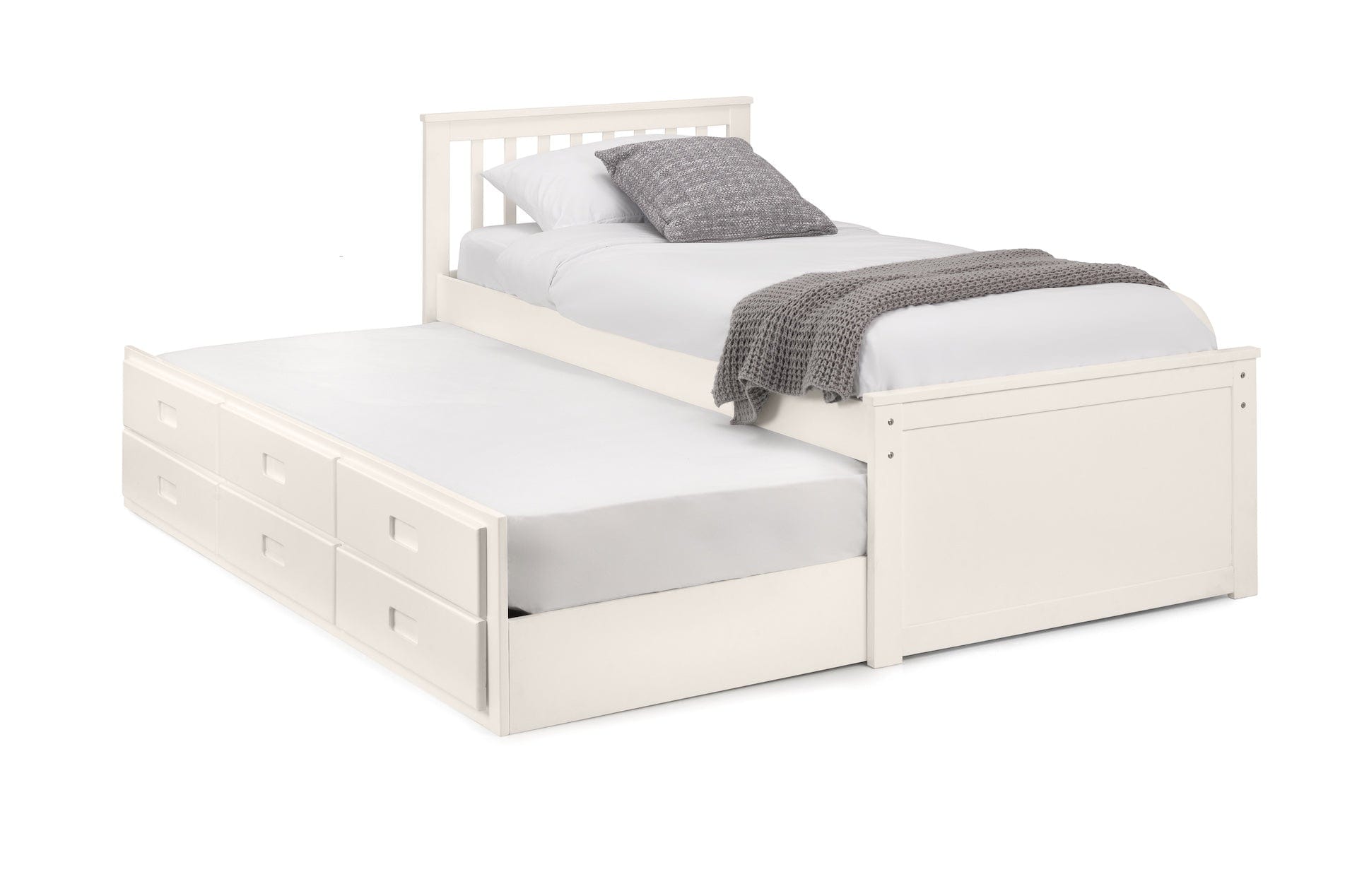 Maisie Bed With Underbed And Drawers - Surf White – Julian Bowen, view 2