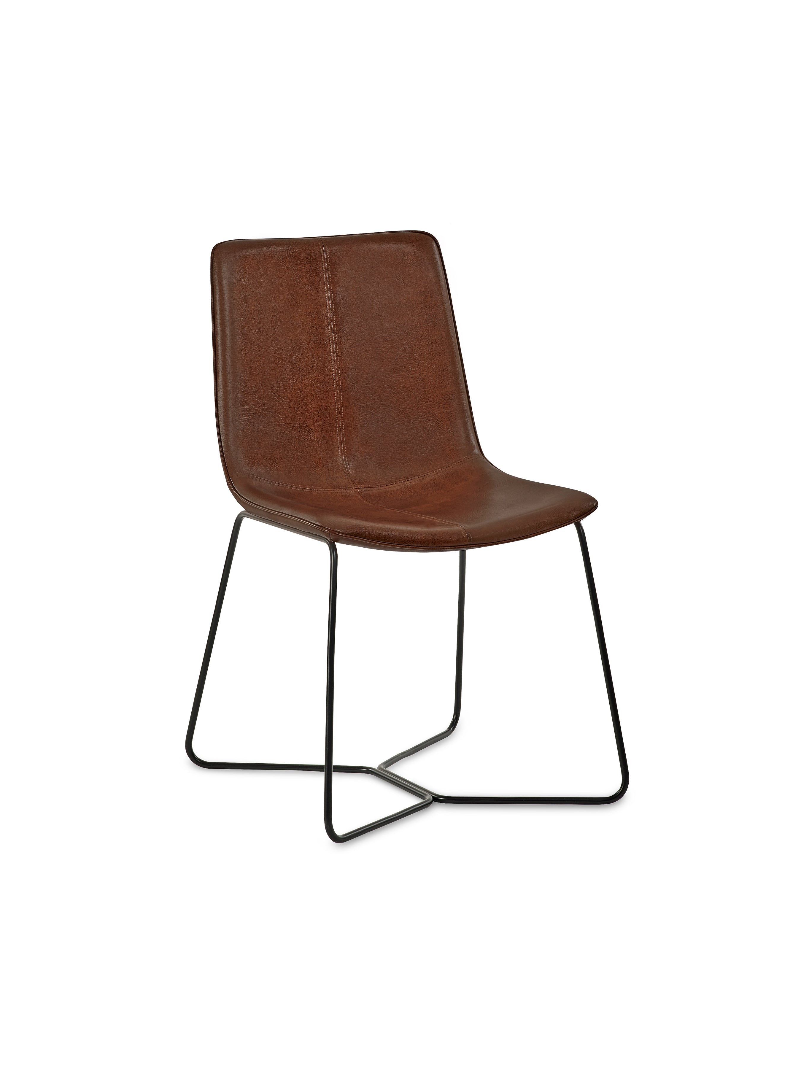 Joren Tan Brown PU Leather Dining Chairs (Set of 2) – Julian Bowen, view 3