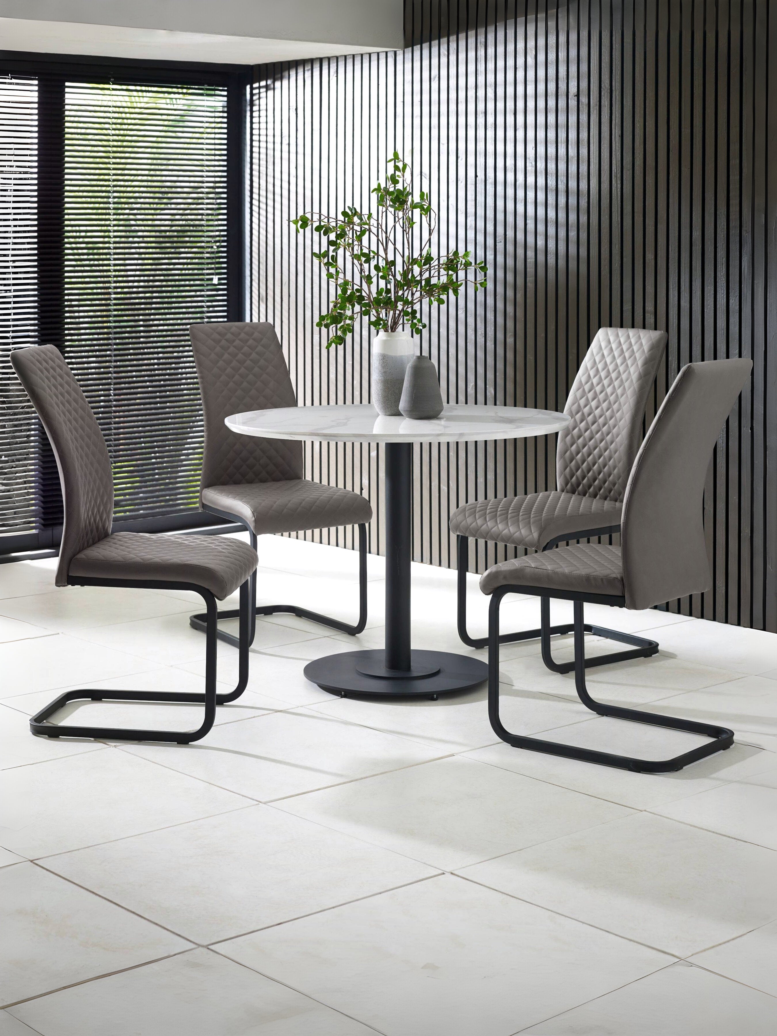 Luca 100cm Round Dining Table White – Julian Bowen, view 12