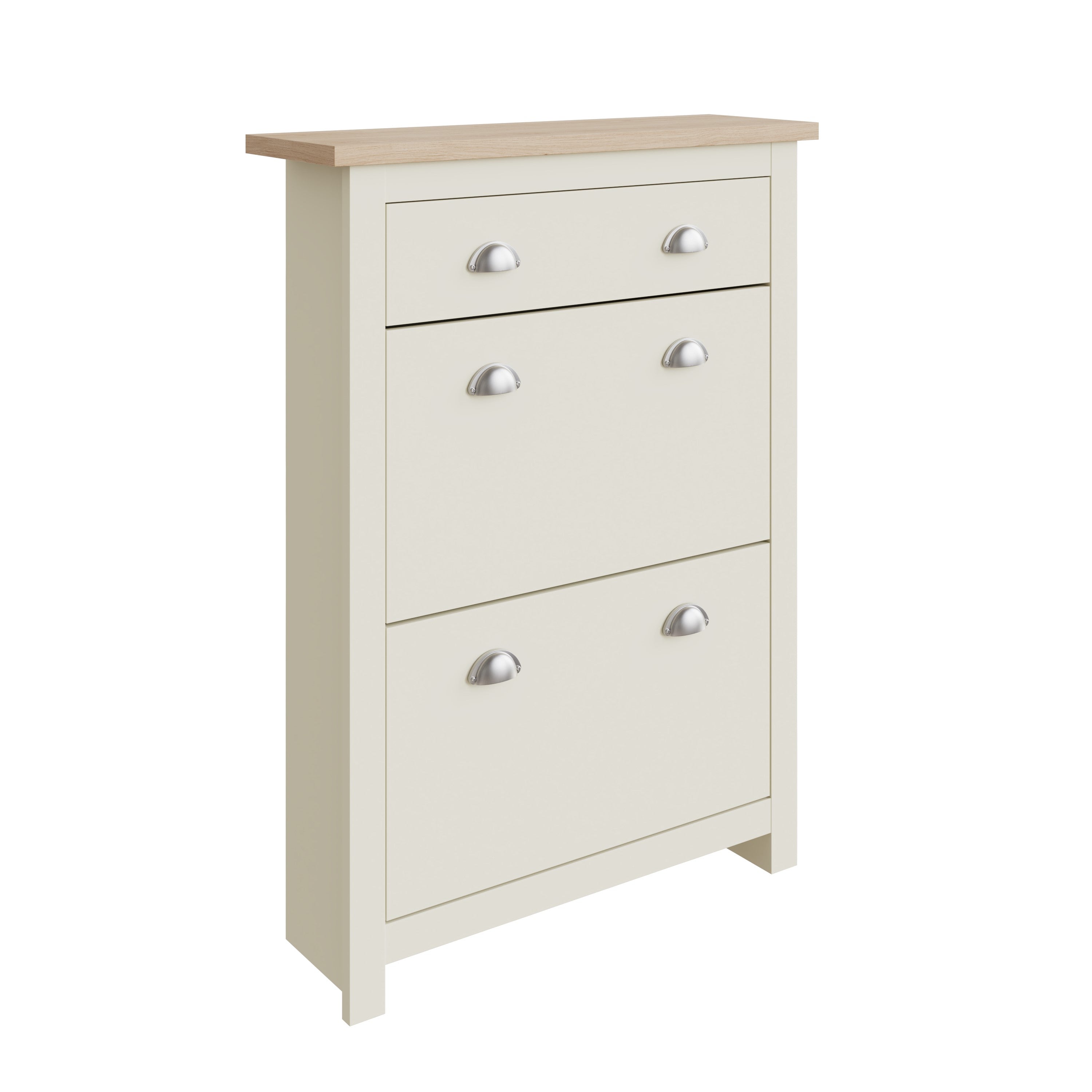 Lancaster 2Dr 1Drw Shoe Cabinet Cream – GFW, view 9