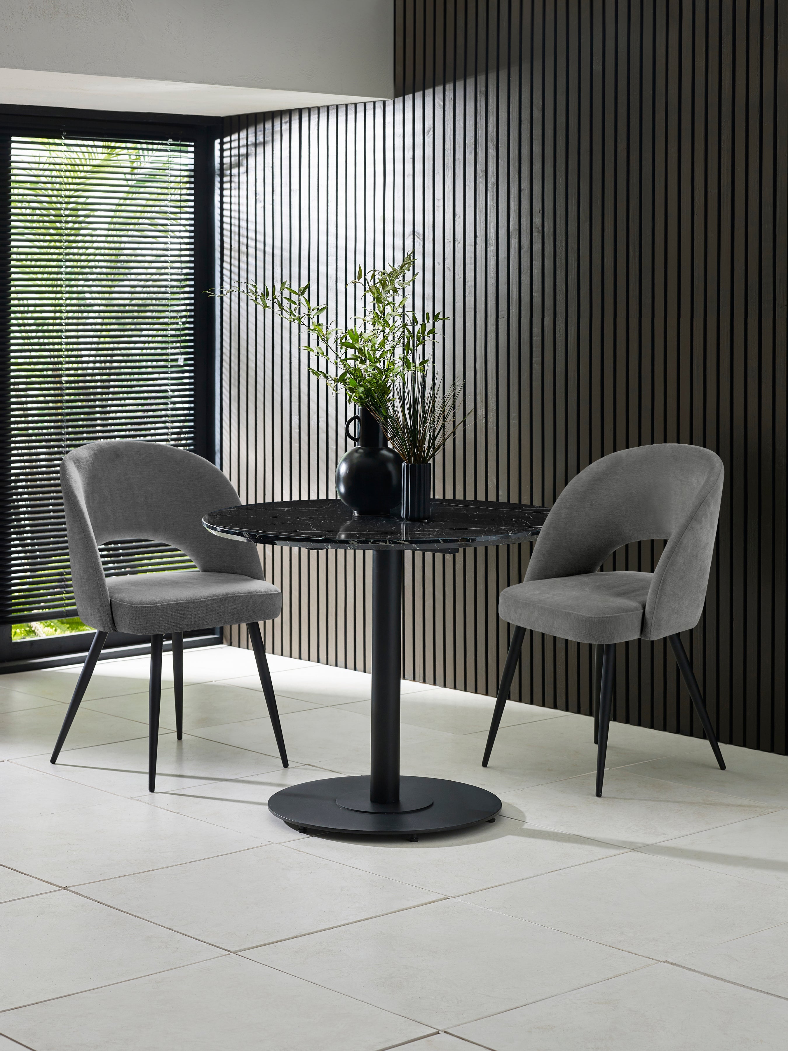 Luca 80cm Round Dining Table Black – Julian Bowen, view 13