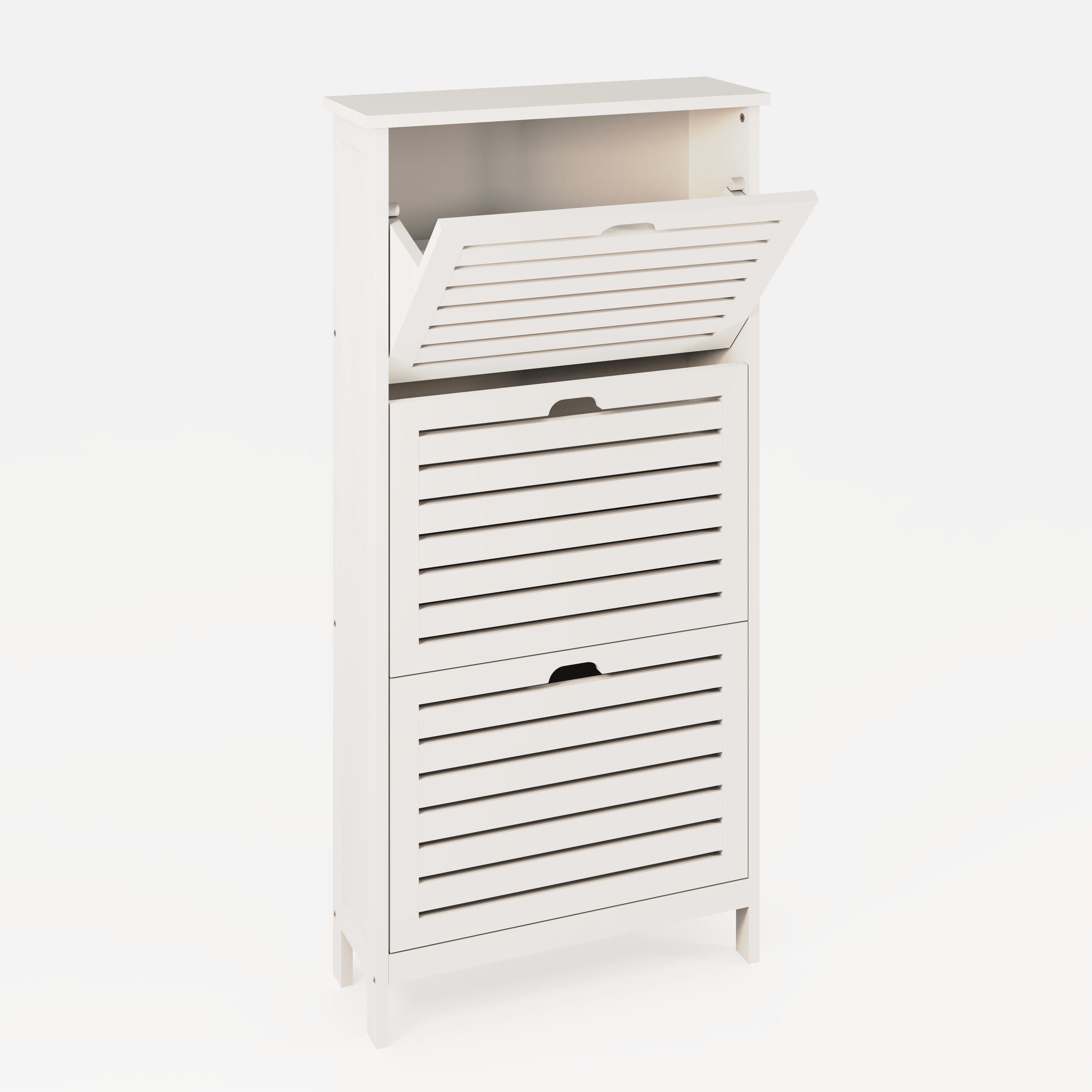 Bergen Three Tier Shoe Cabinet – White