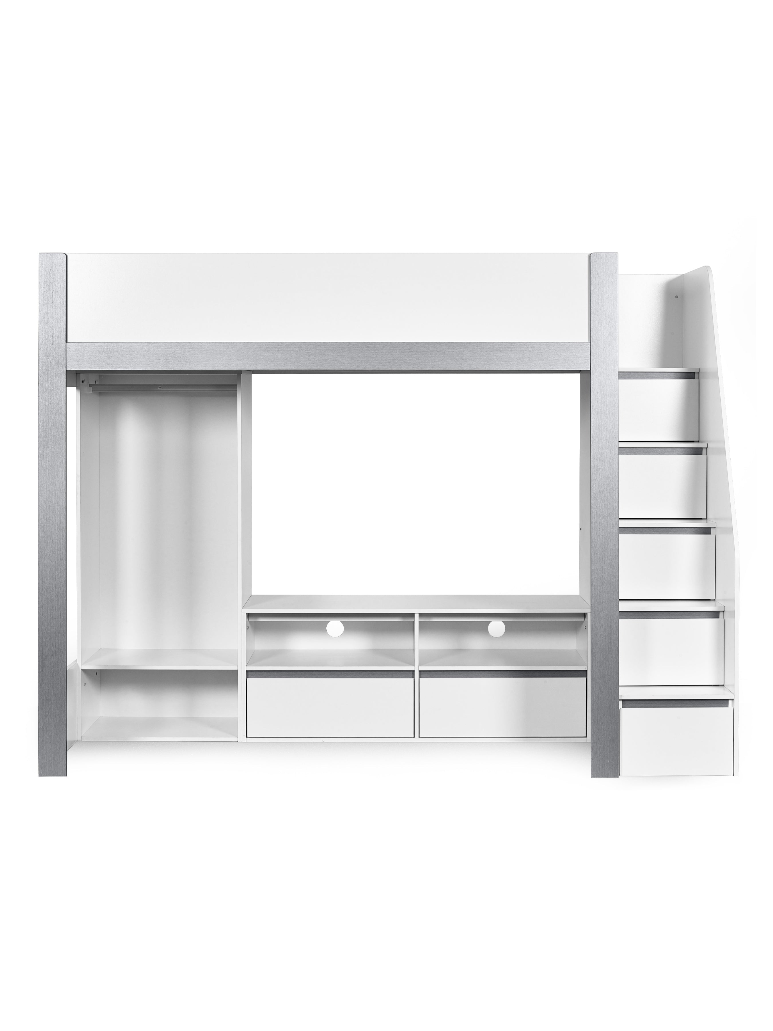 Gaia Highsleeper TV Bed - White and Silver – Julian Bowen, view 6
