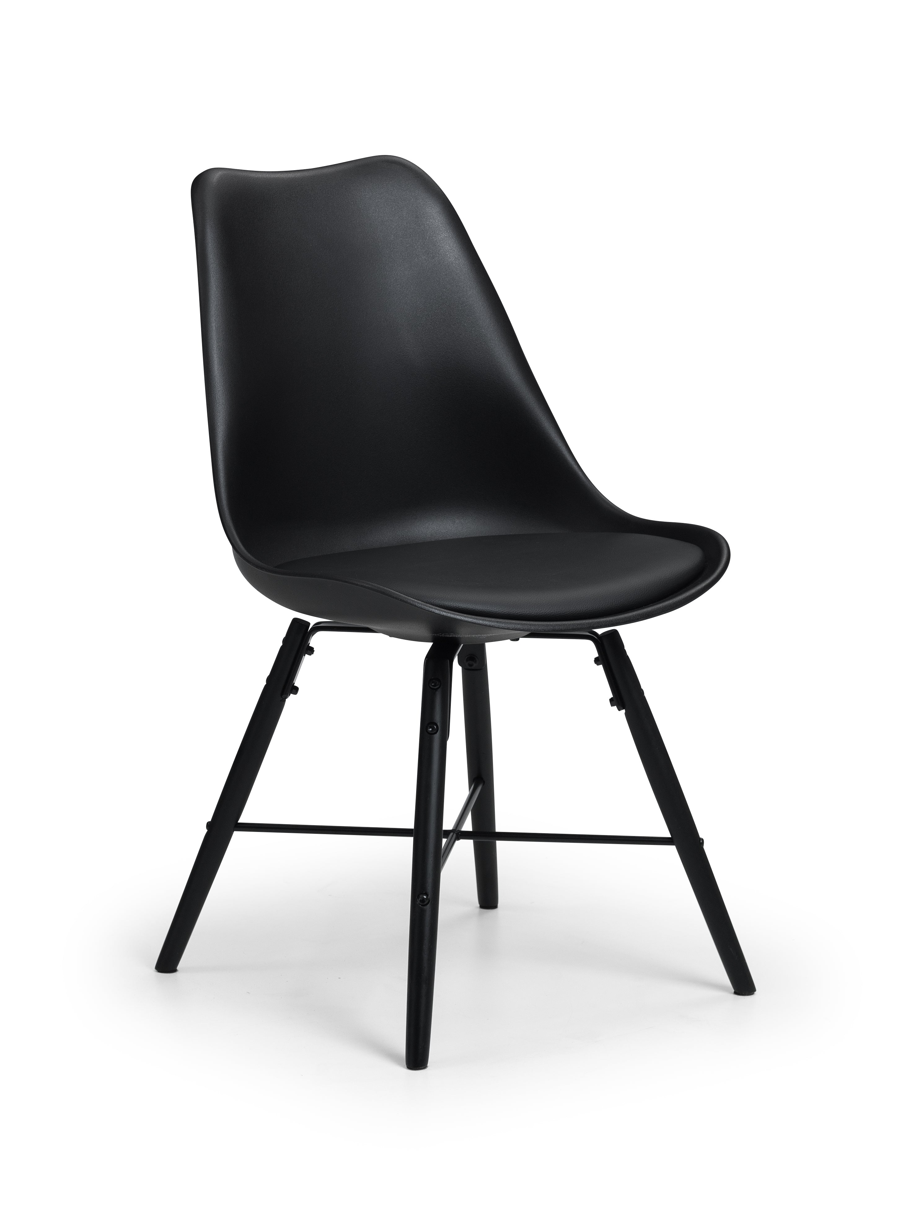Kari Dining Chairs - Black Seat & Black Legs (Set Of 2) – Julian Bowen, view 3