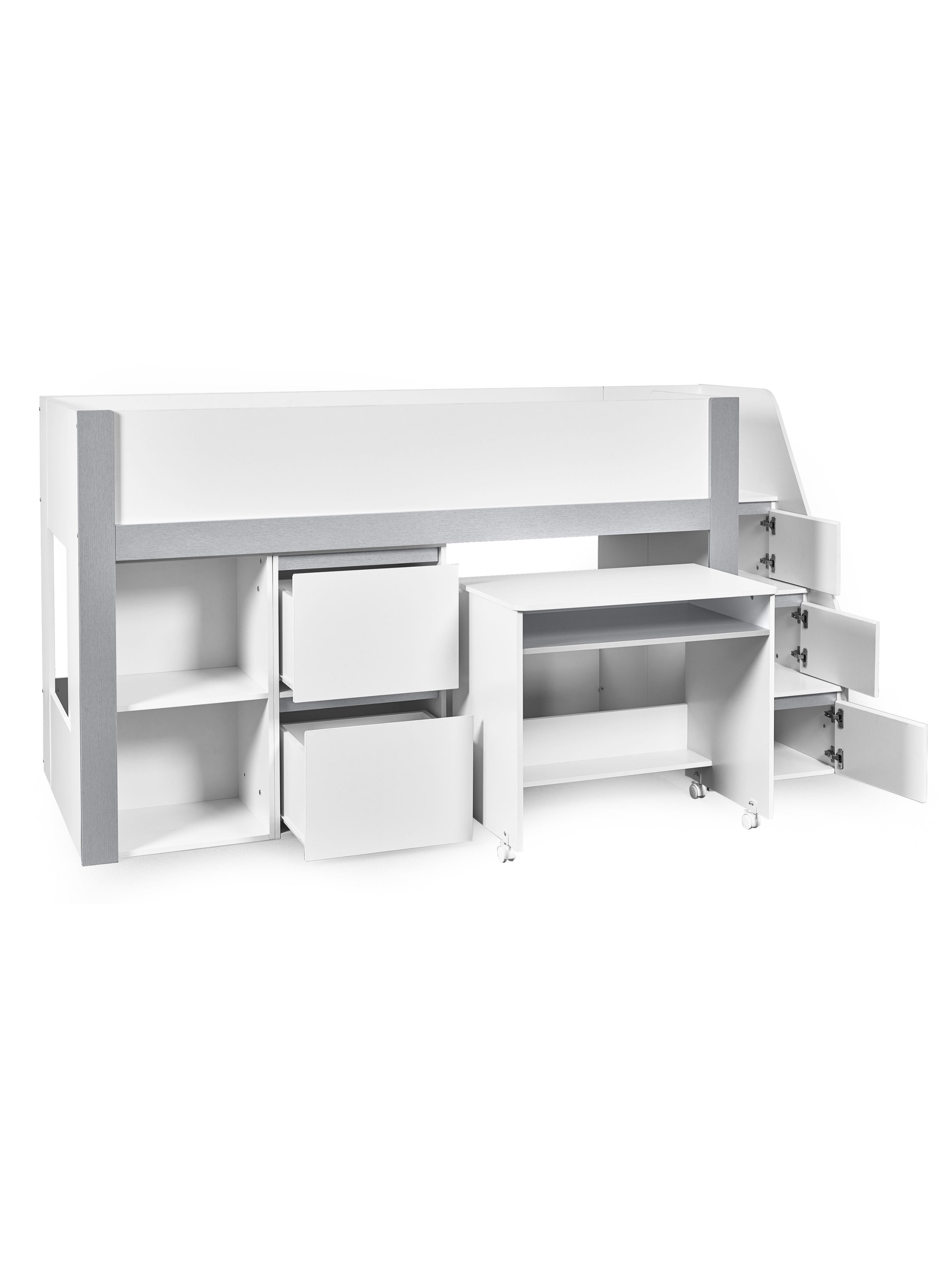 Gaia Midsleeper Bed - White and Silver – Julian Bowen, view 3