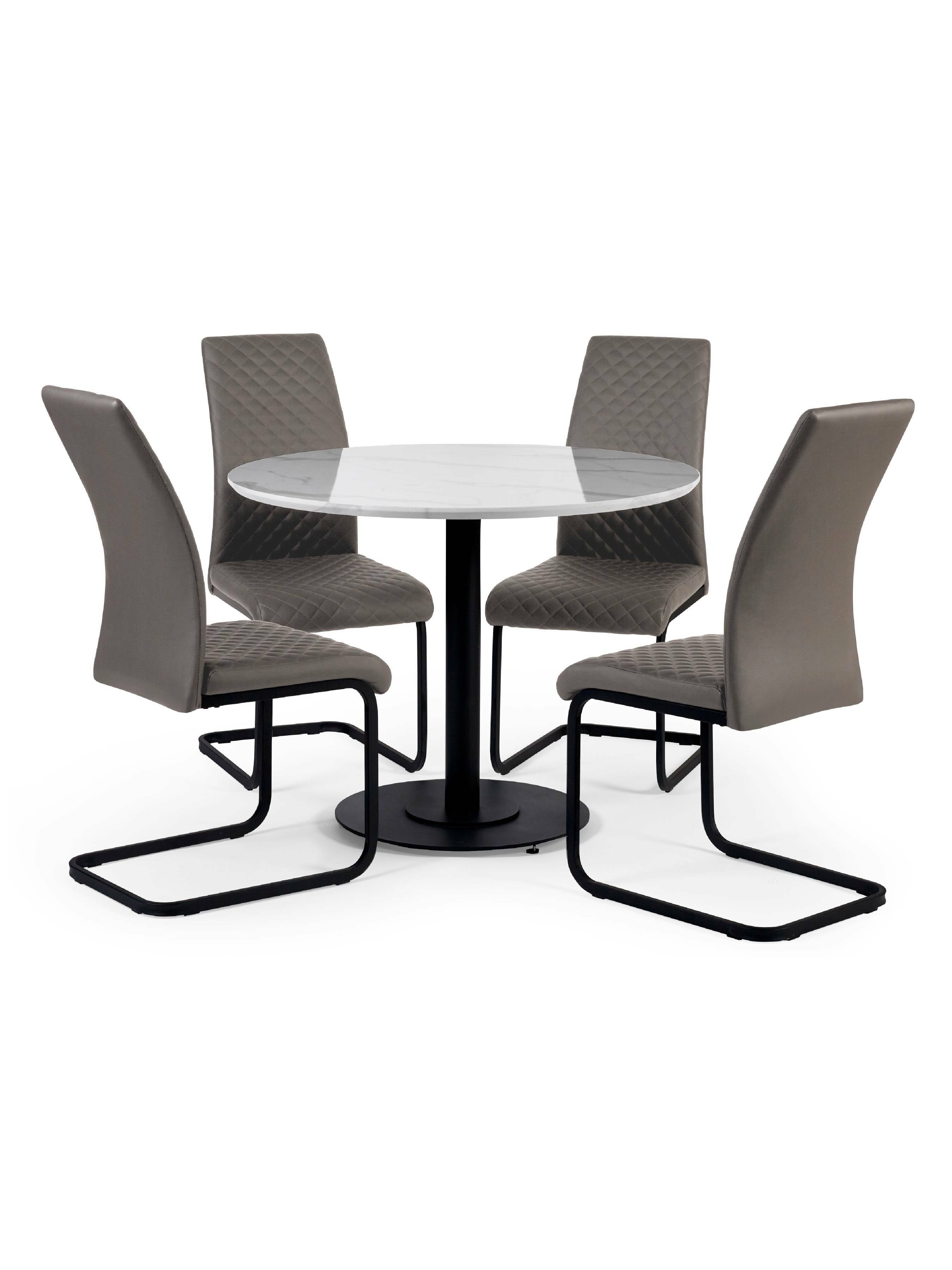 Luca 100cm Round Dining Table White – Julian Bowen, view 3