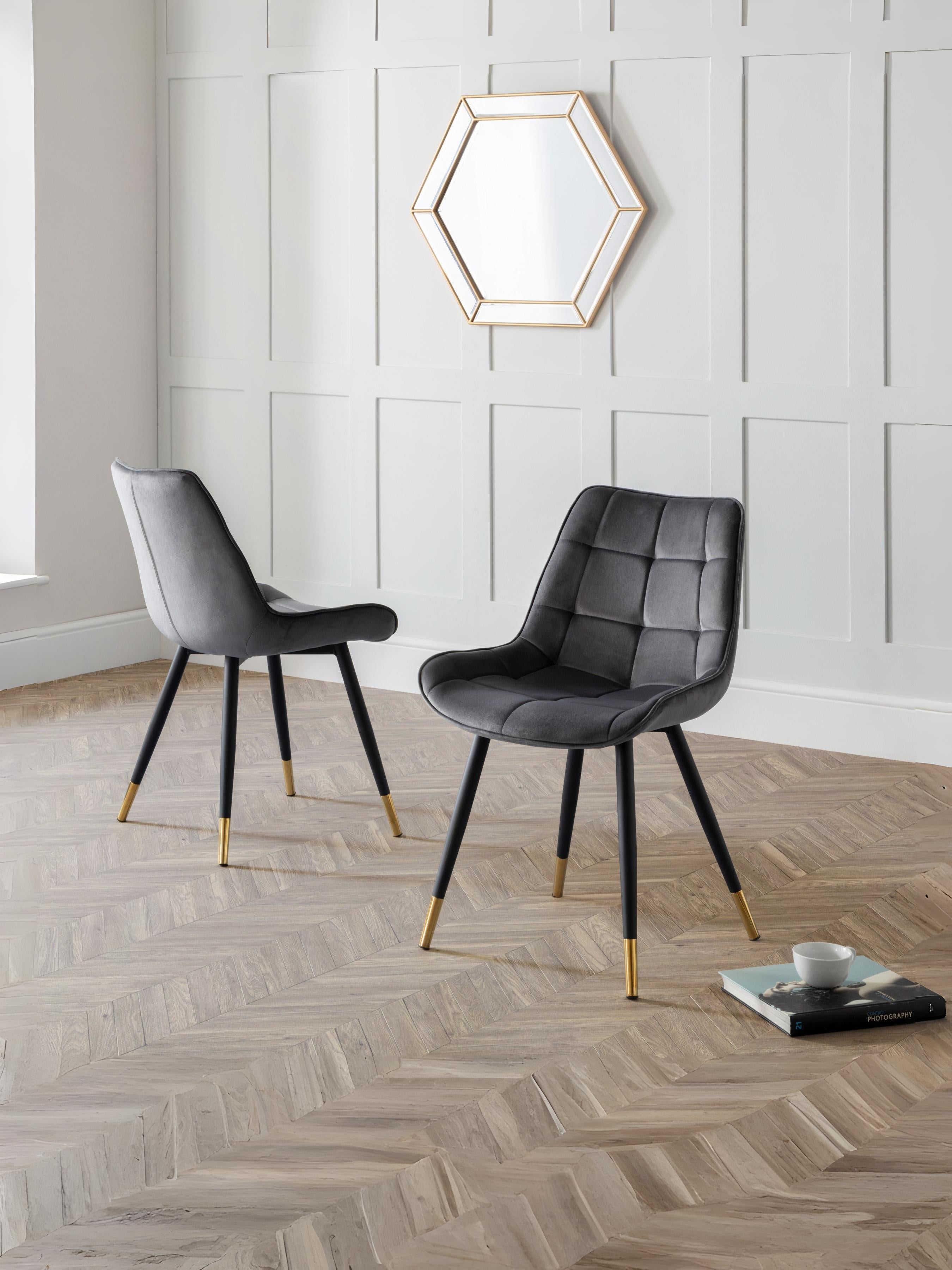 Hadid Dining Chairs - Grey (Set Of 2) – Julian Bowen, view 5