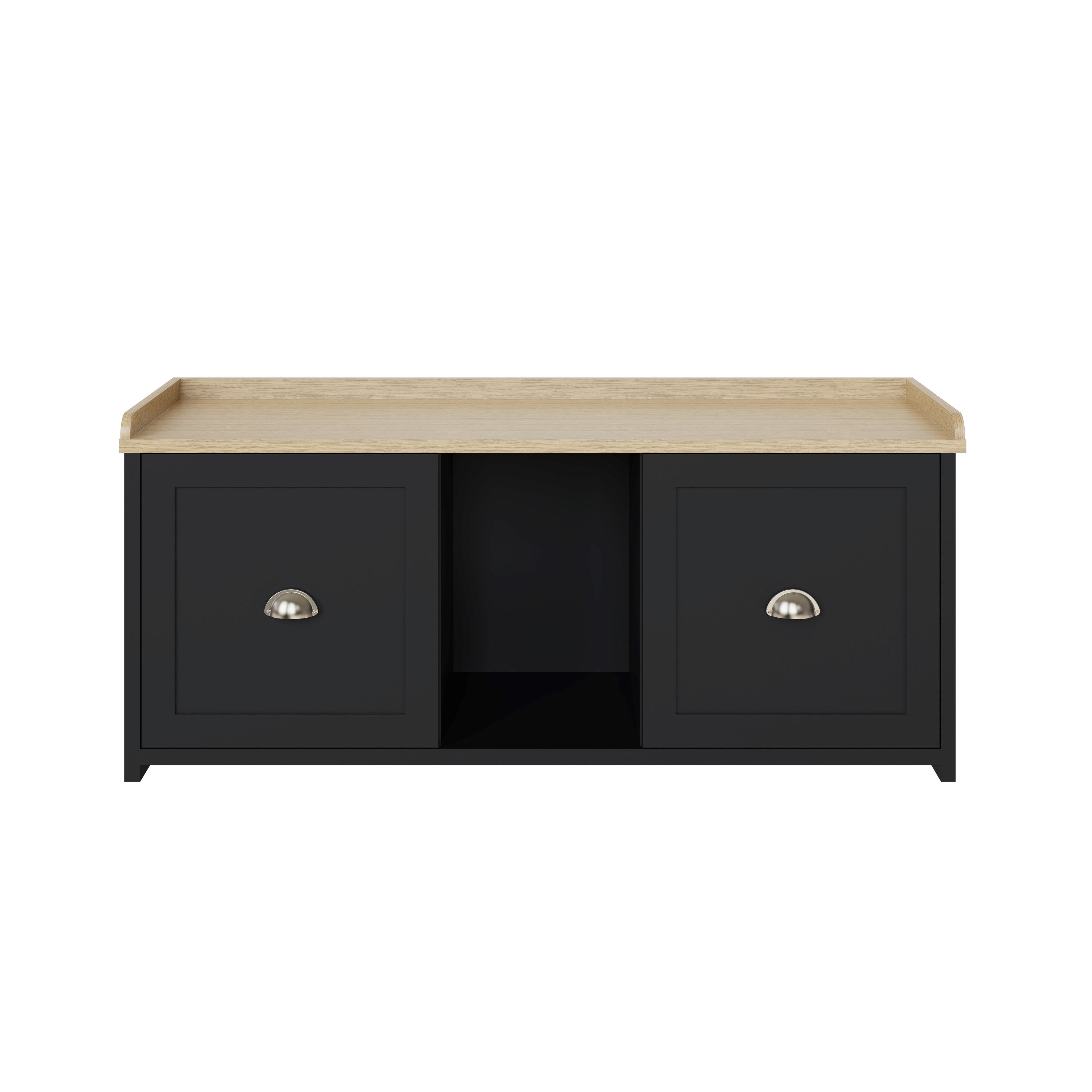 Lancaster 2 Door Shoe Bench Black – GFW, view 5