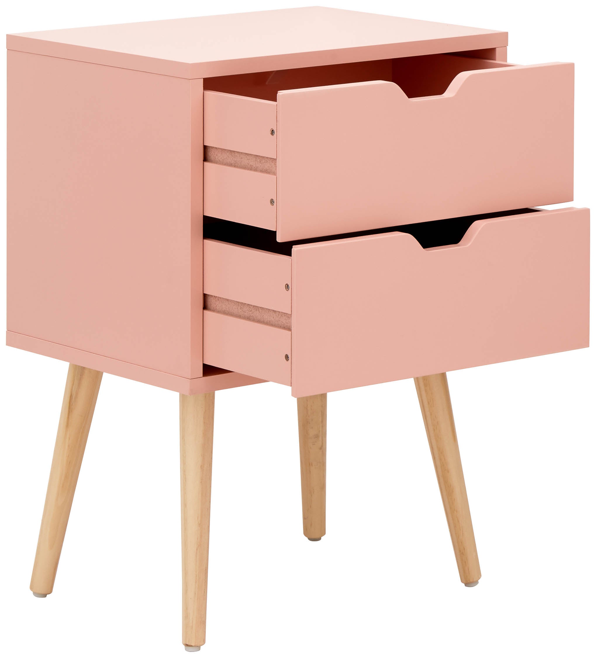 Nyborg Single 2 Drawer Bedside – Coral Pink