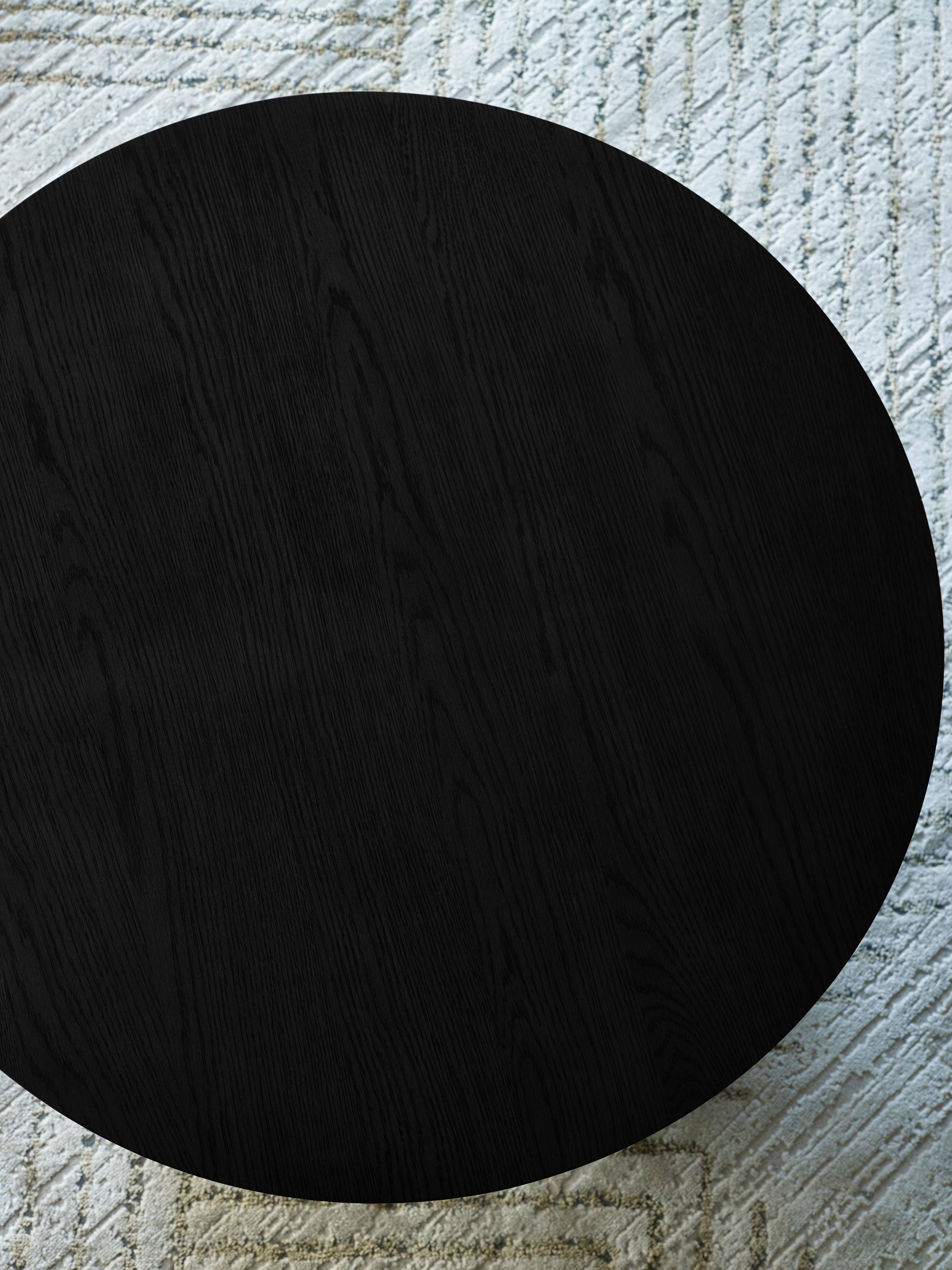Ollie Black 80cm Round Coffee Table – Julian Bowen, view 5