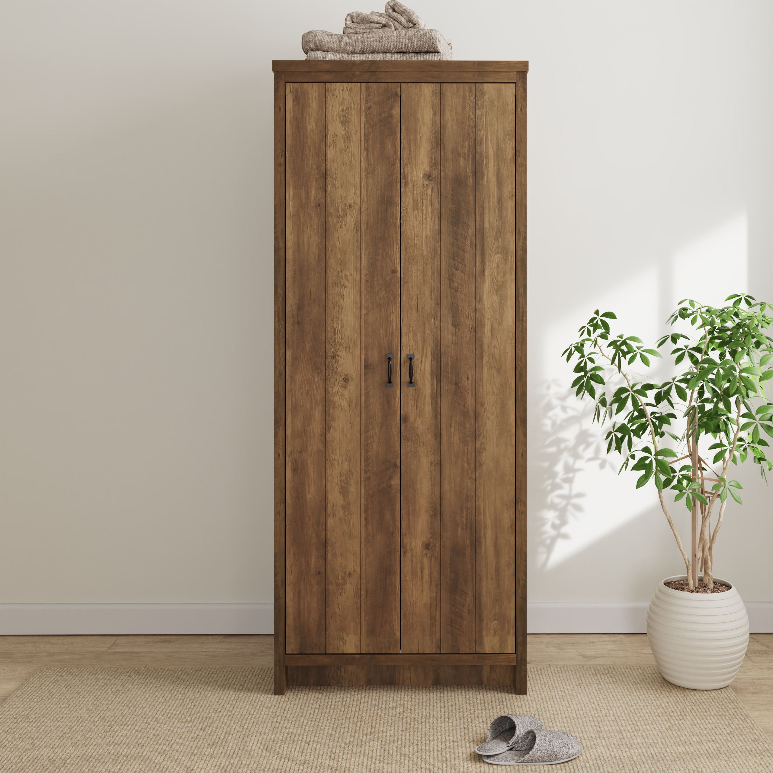 Boston 2 Door Wardrobe Knotty Oak – GFW, view 2