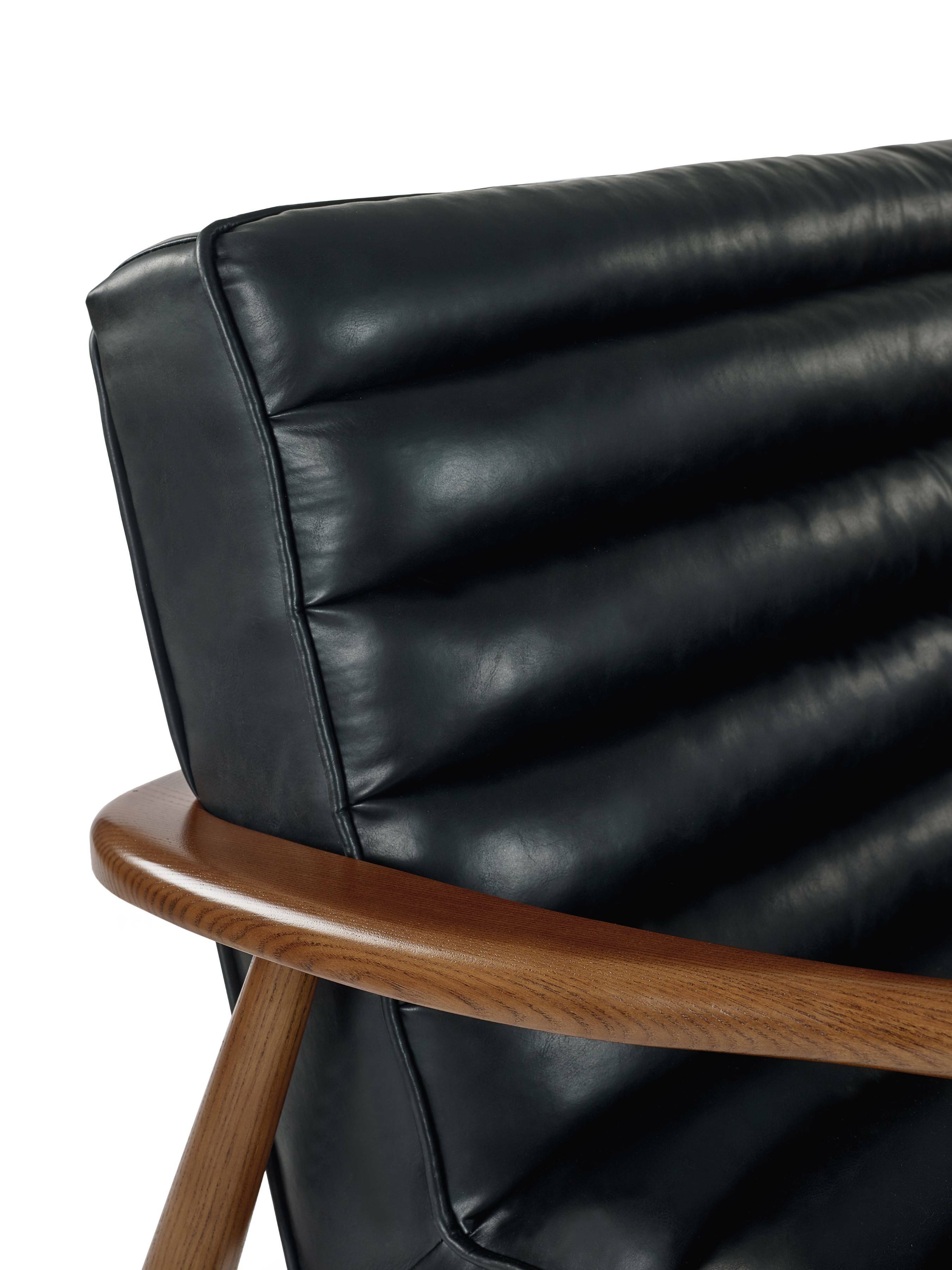 Marshall 2 Seater Sofa - Black Faux Leather – Julian Bowen, view 9