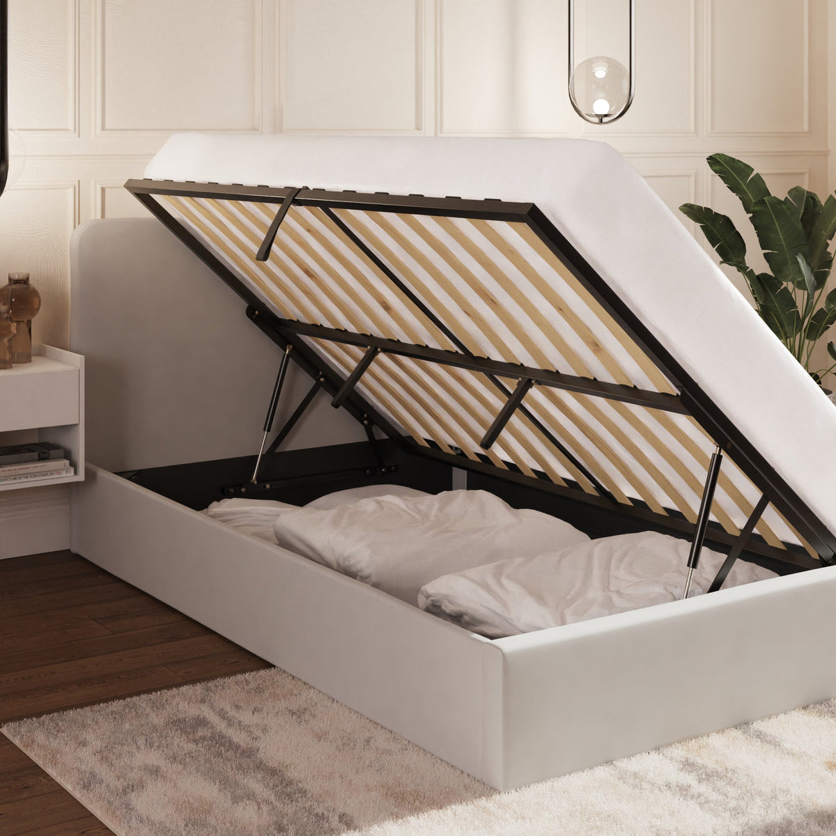 Chiswick Ottoman Bed in Soft Grey, view 3