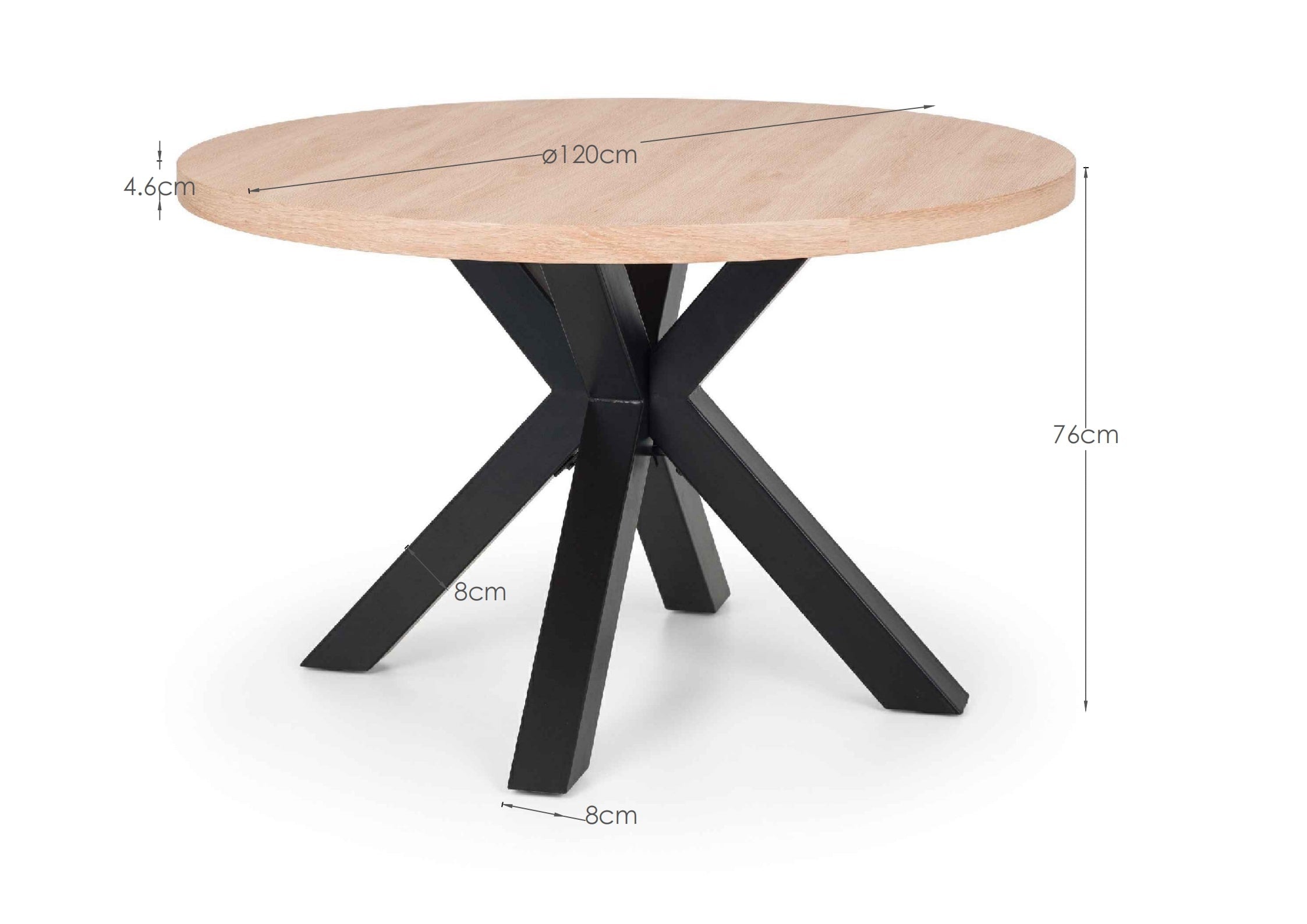Berwick Round Table and 4 Grey Hobart Chairs