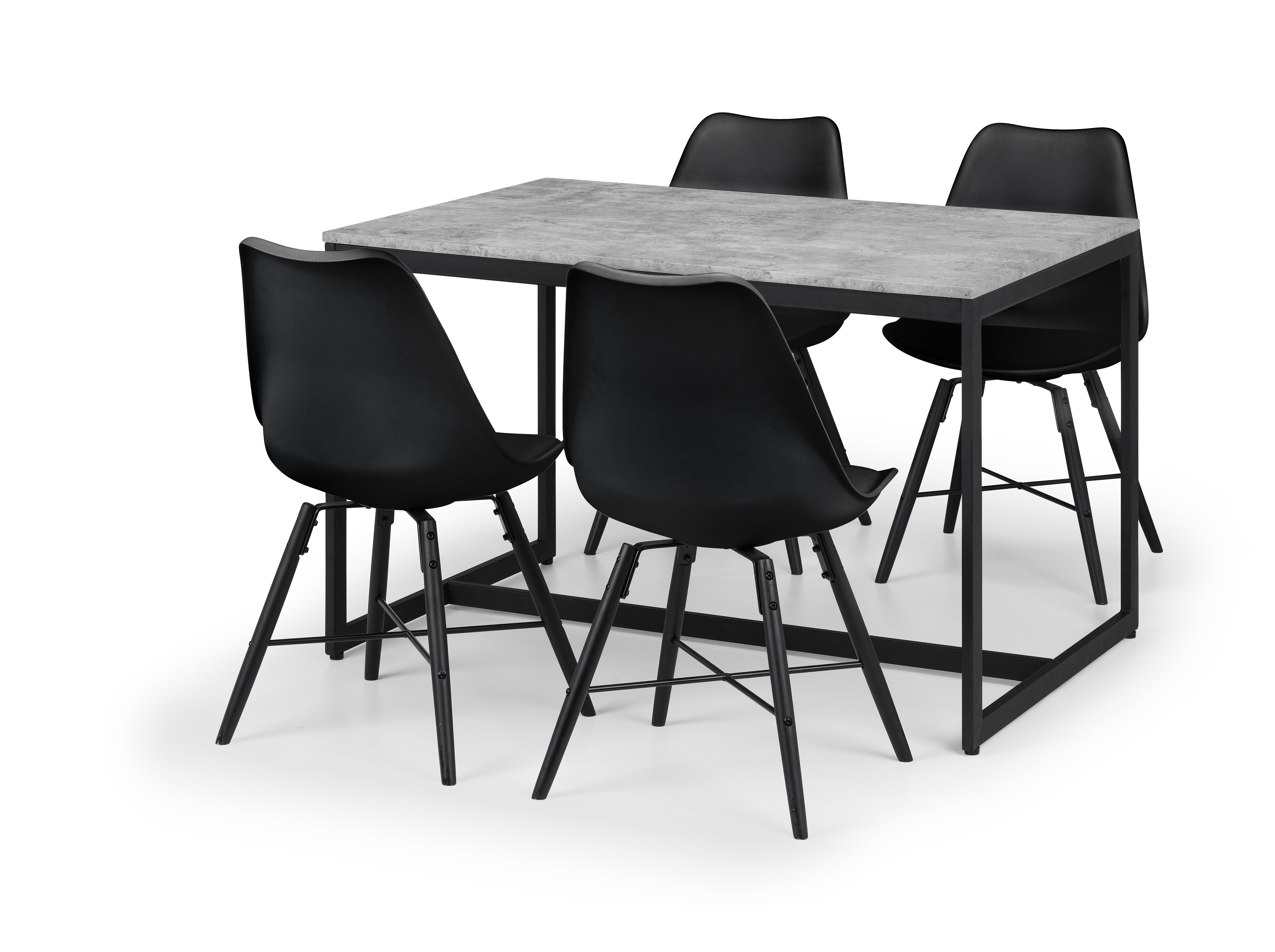 Kari Dining Chairs - Black Seat & Black Legs (Set Of 2) – Julian Bowen, view 2