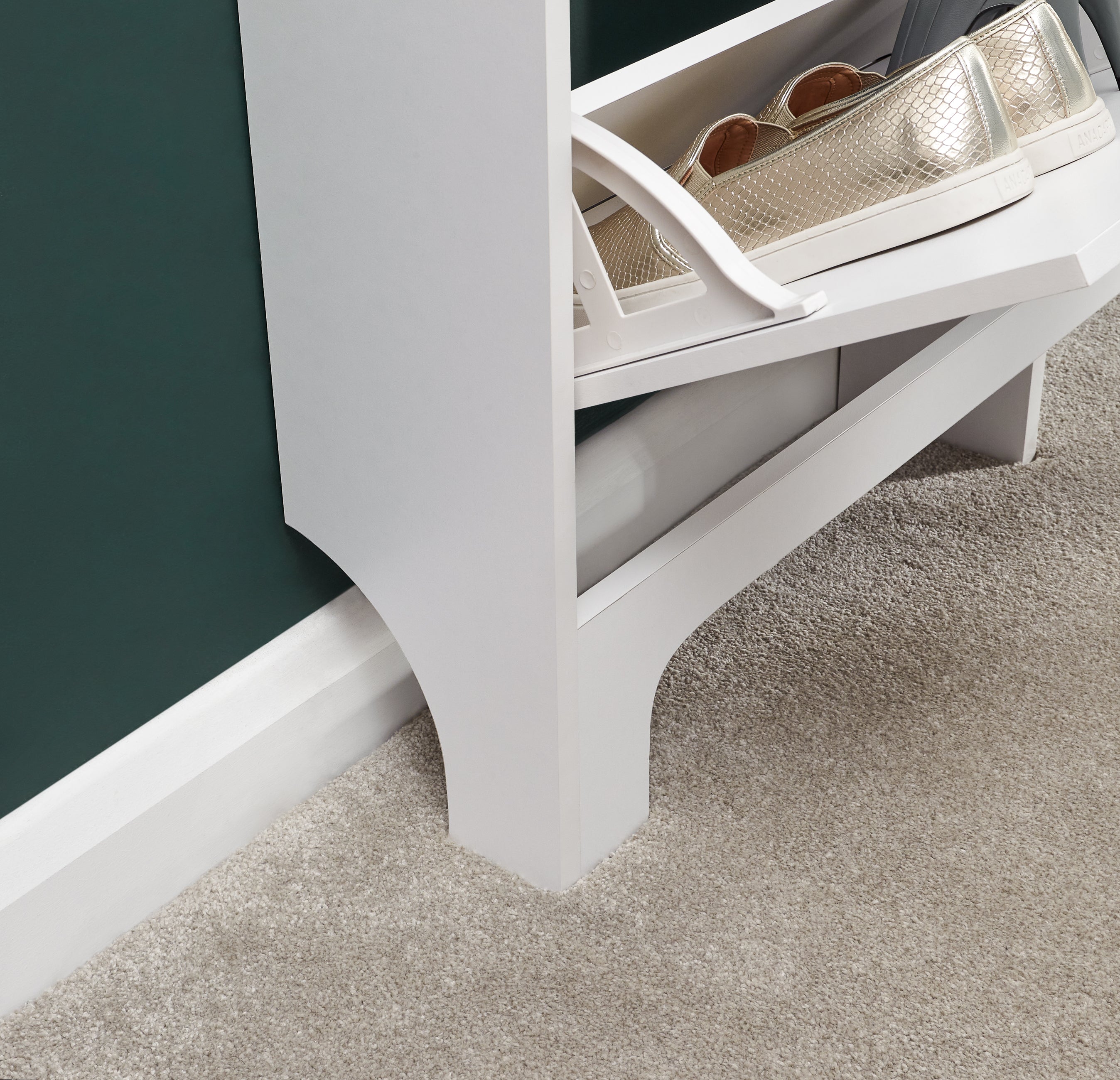 Narrow 4 Drawer Shoe Cabinet – White