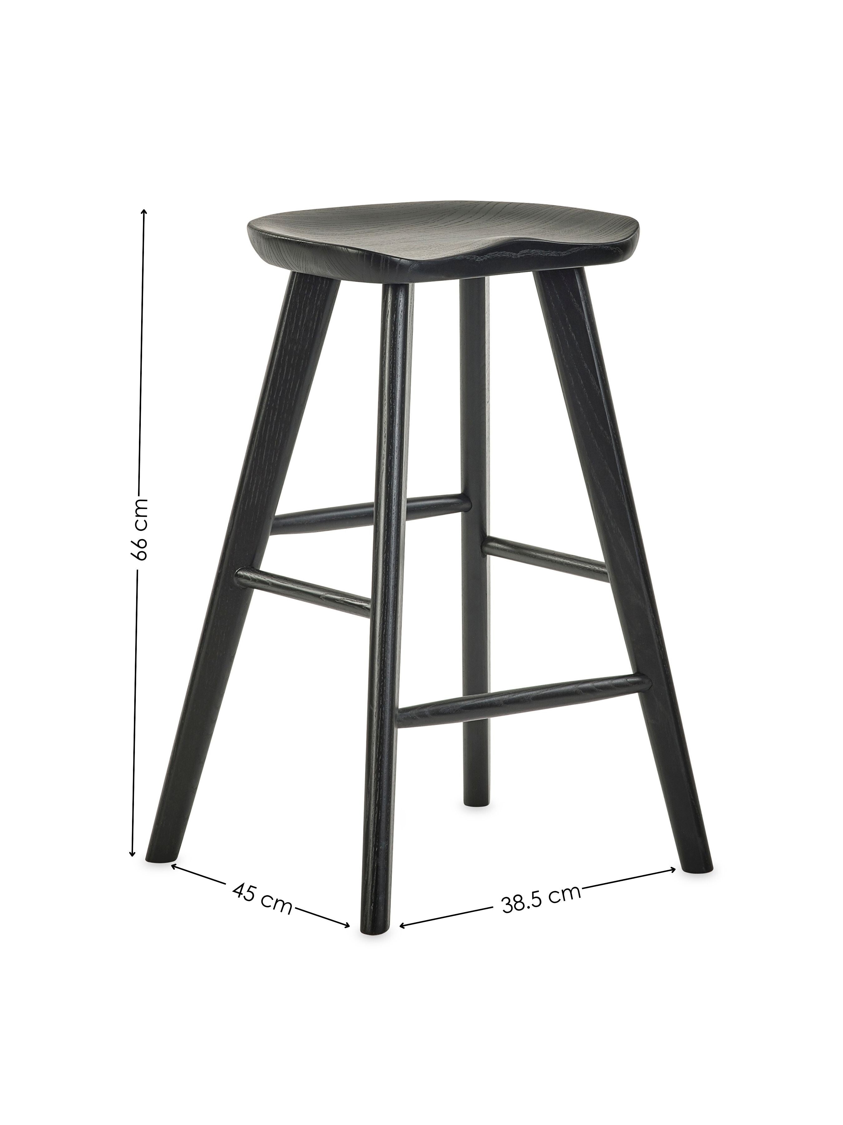 Mulu Black Solid Oak Bar Stool – Julian Bowen, view 7